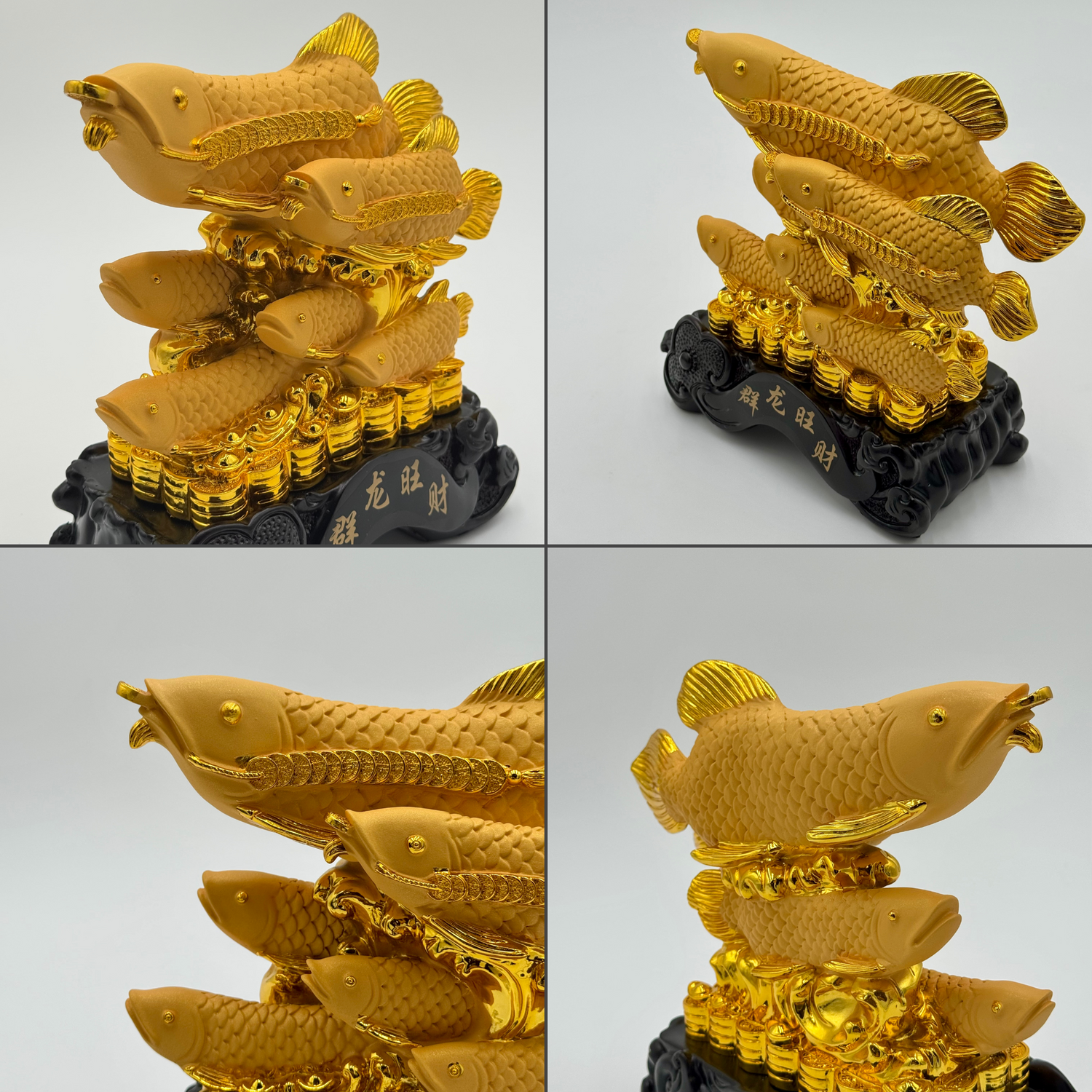 Family Teamwork to Abundance Arowanas 23cm Default Title - Feng Shui Charms - Royal Dragon Decor Philippines