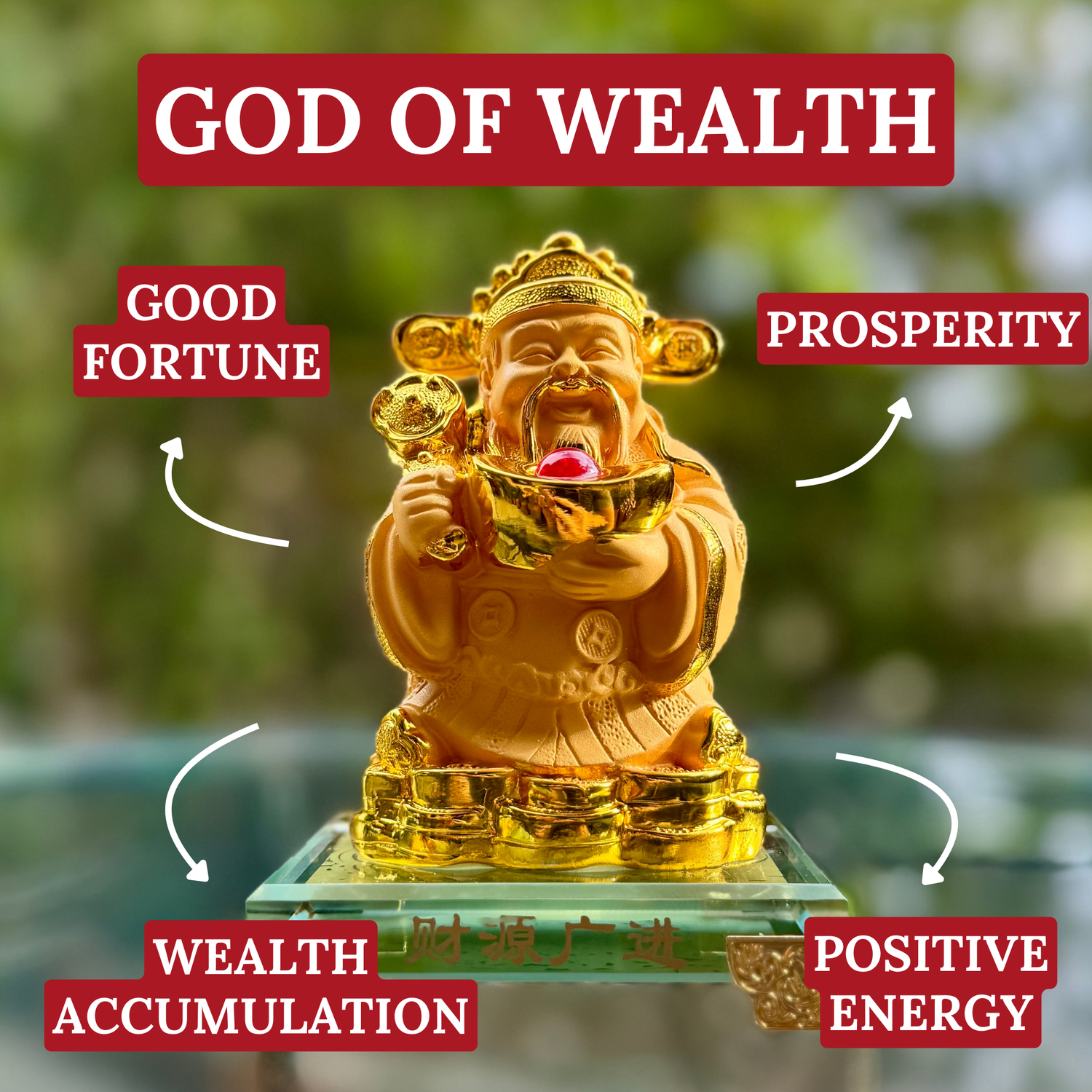 Mini God of Wealth for Rich Blessings 14cm Default Title - Feng Shui Charms - Royal Dragon Decor Philippines