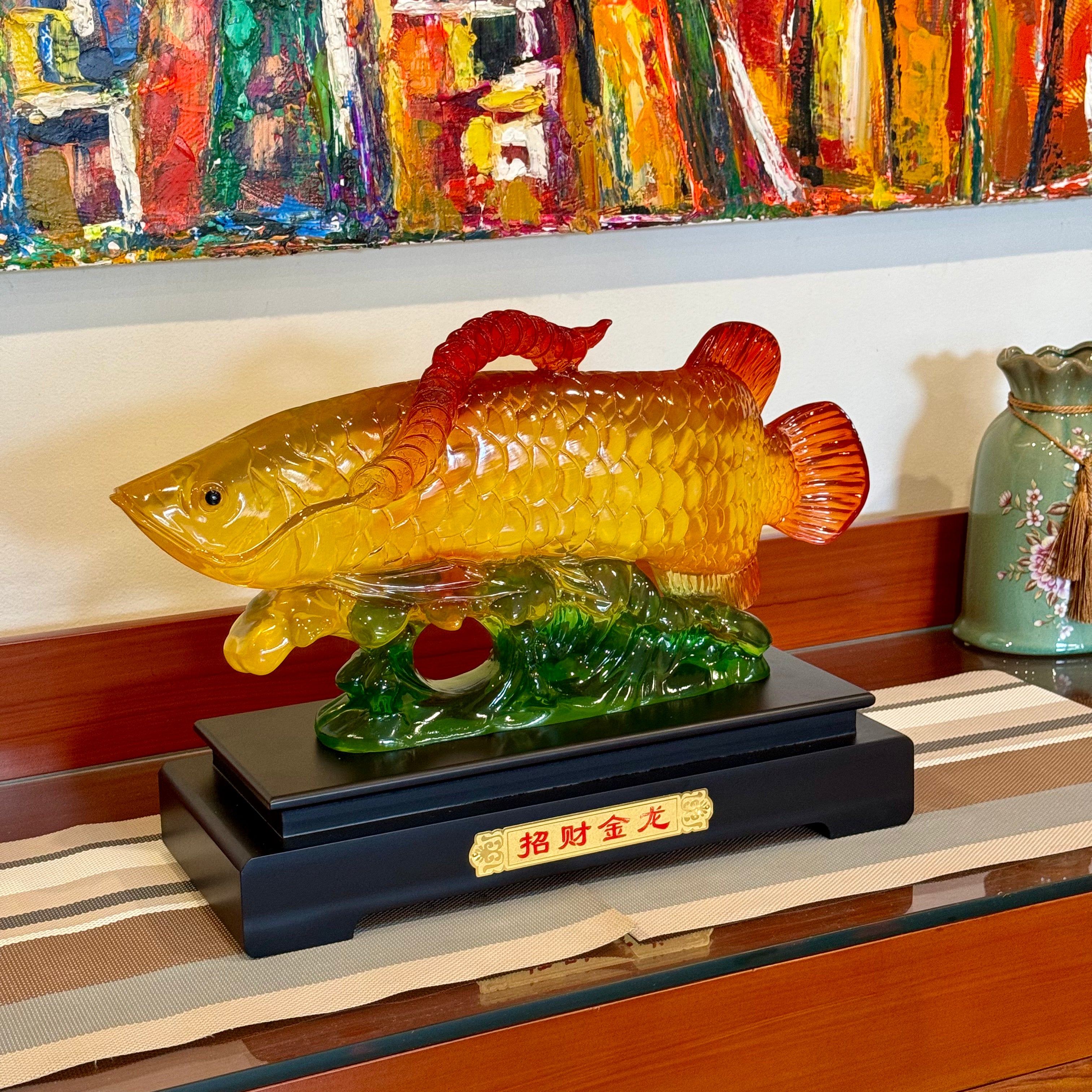 Massive Citrine Arowana for Great Prosperity 50cm Default Title - Feng Shui Charms - Royal Dragon Decor Philippines