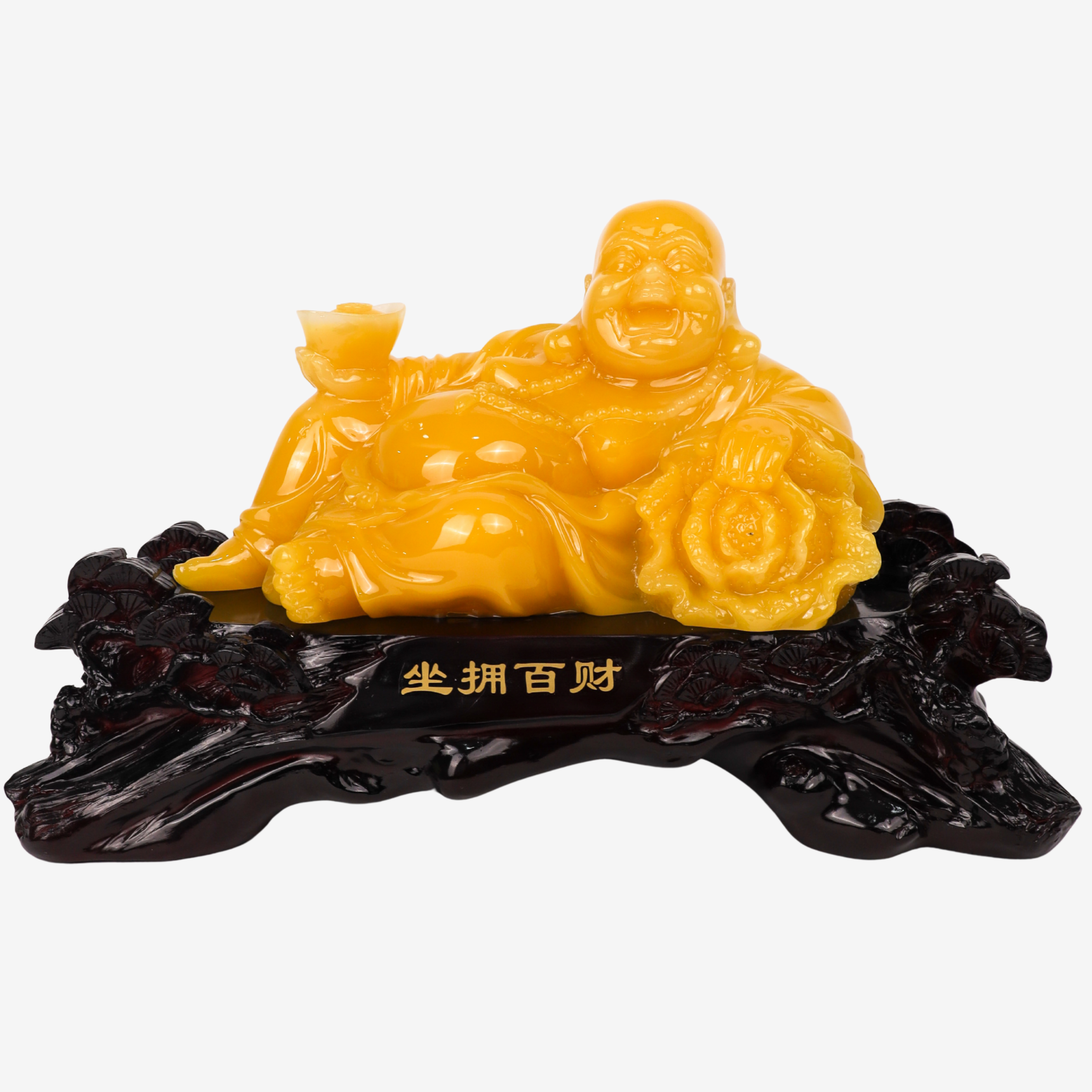 Relaxed Yellow Buddha of Lucky Fortune 48cm
