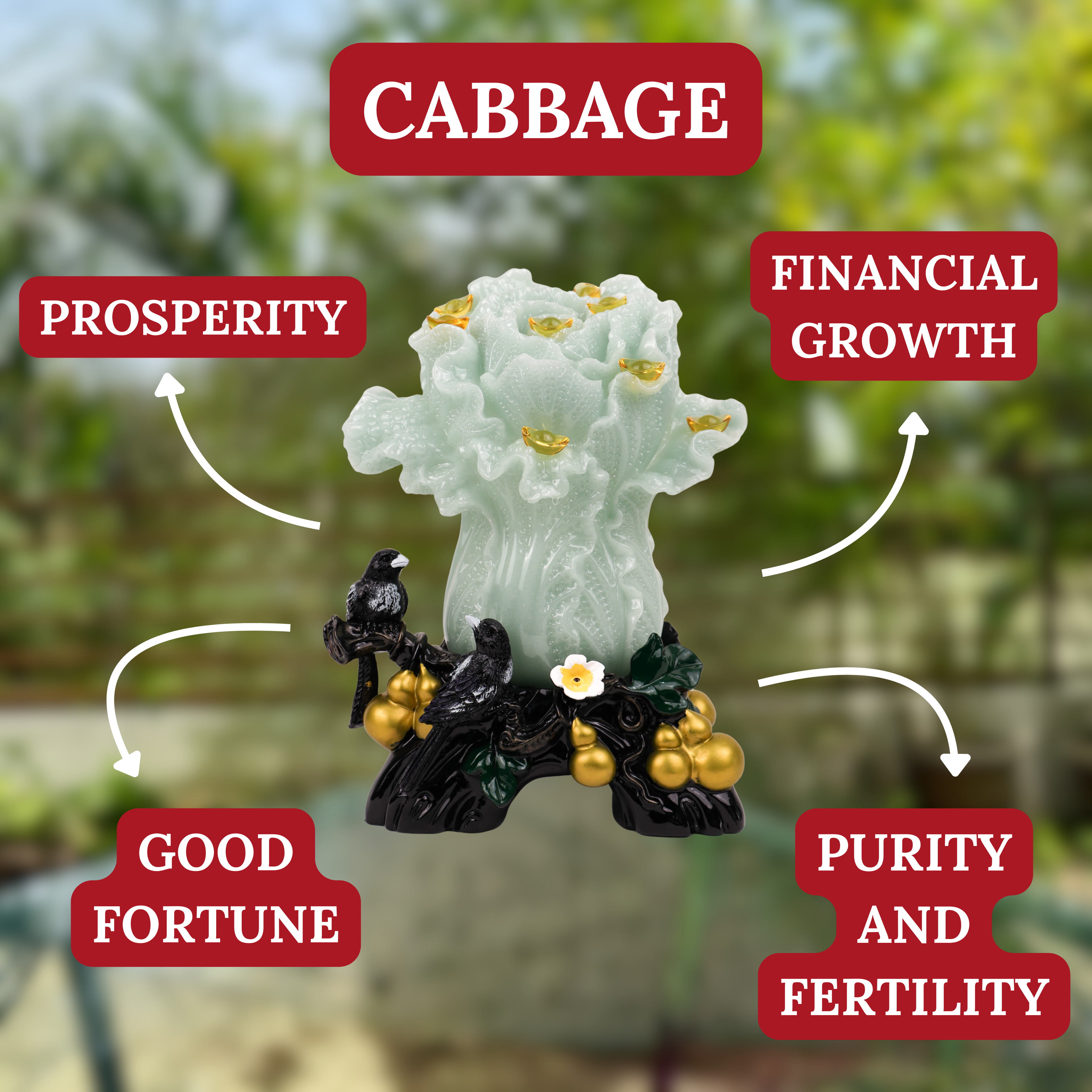 Jade Harvest Cabbage of Fortune 39cm