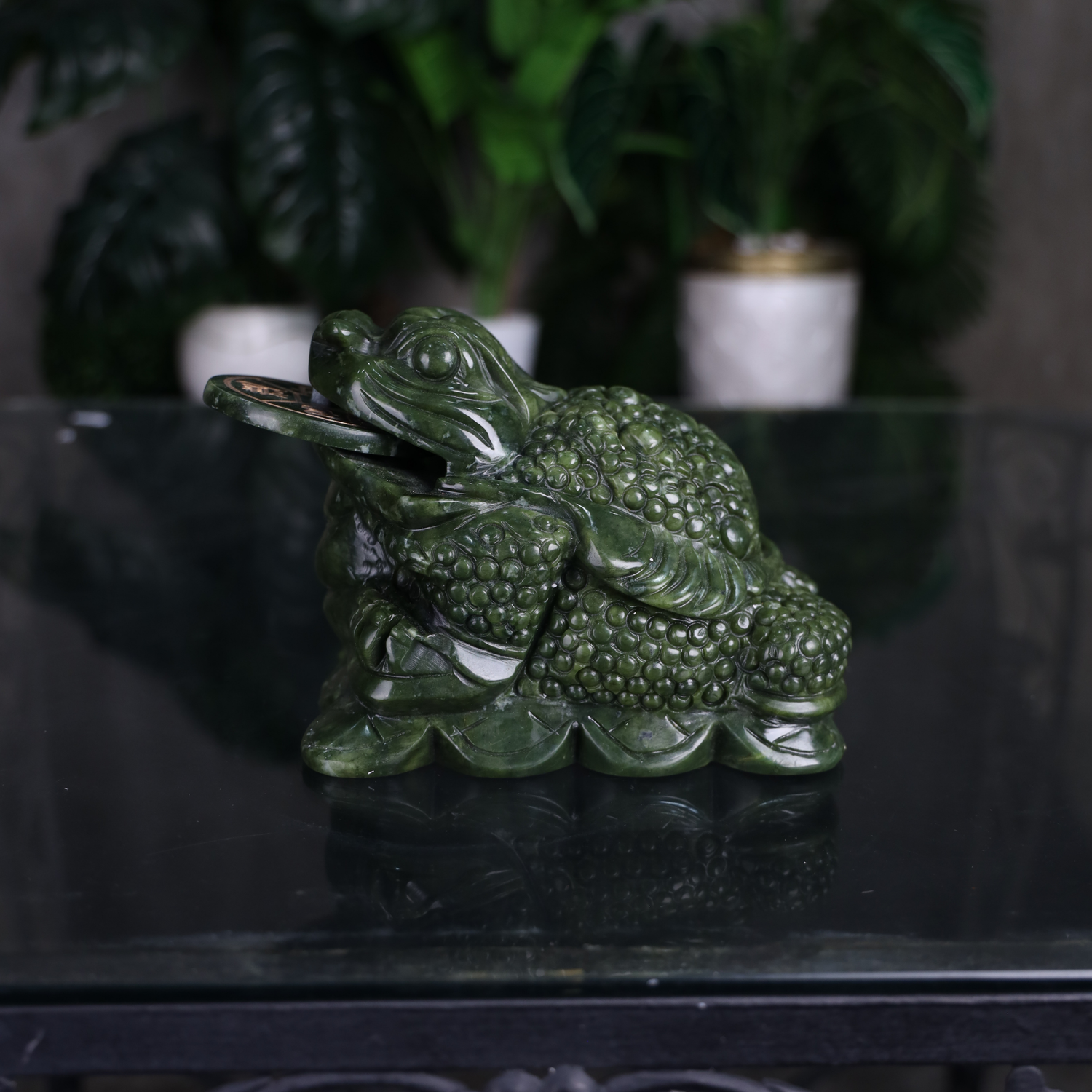 Powerful Prosperity Jade Frog of Fortune 21cm