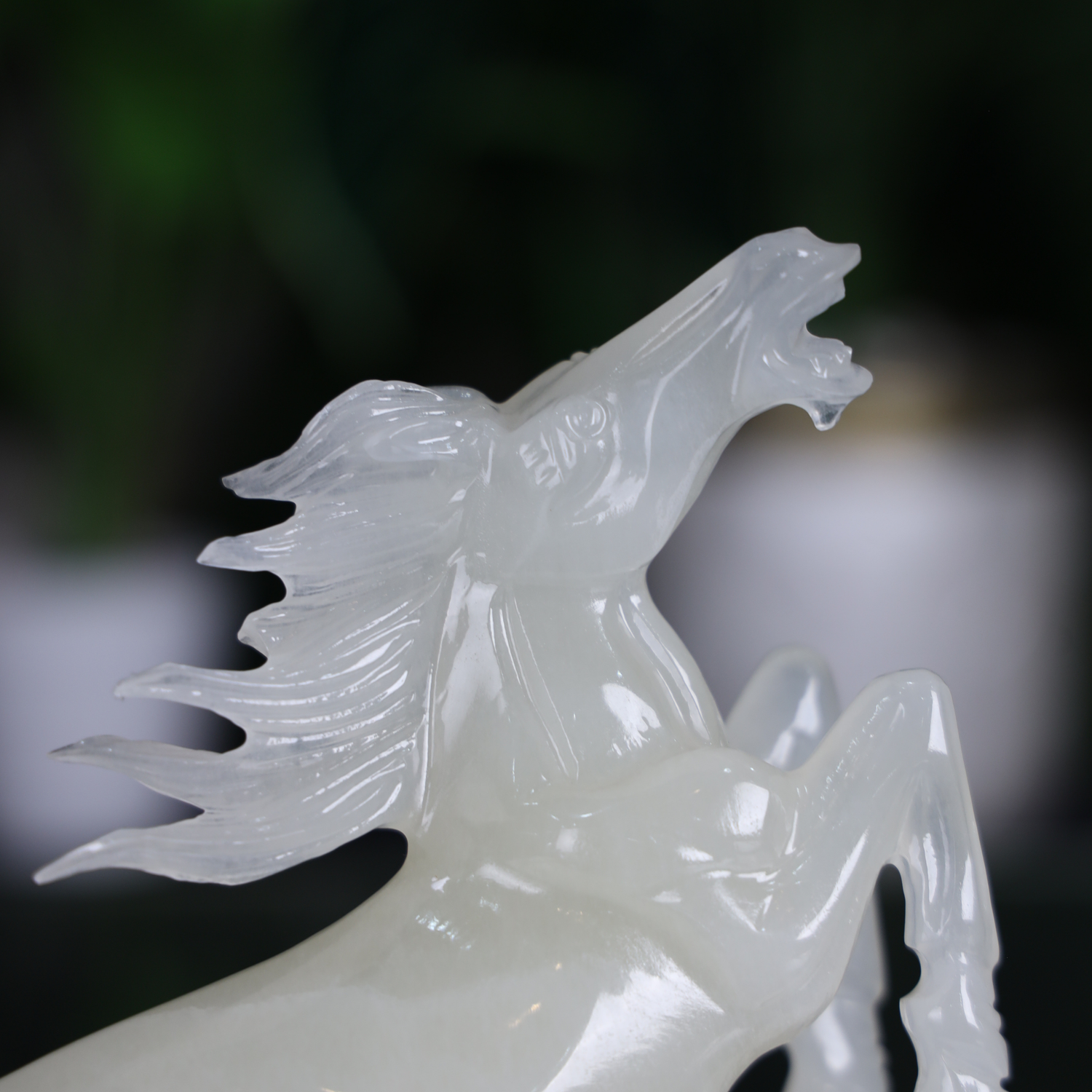 Gracious Victory White Jade Horse 23cm