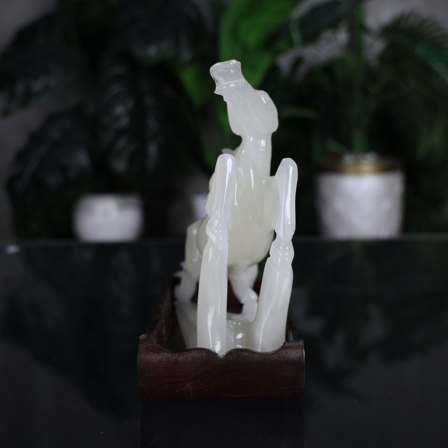 Gracious Victory White Jade Horse 23cm