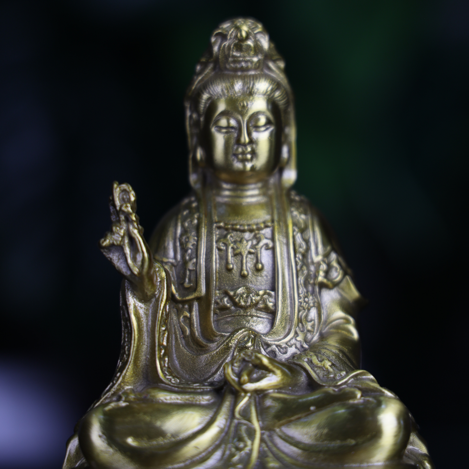 Brass Guan Yin of Grace & Mercy 17cm