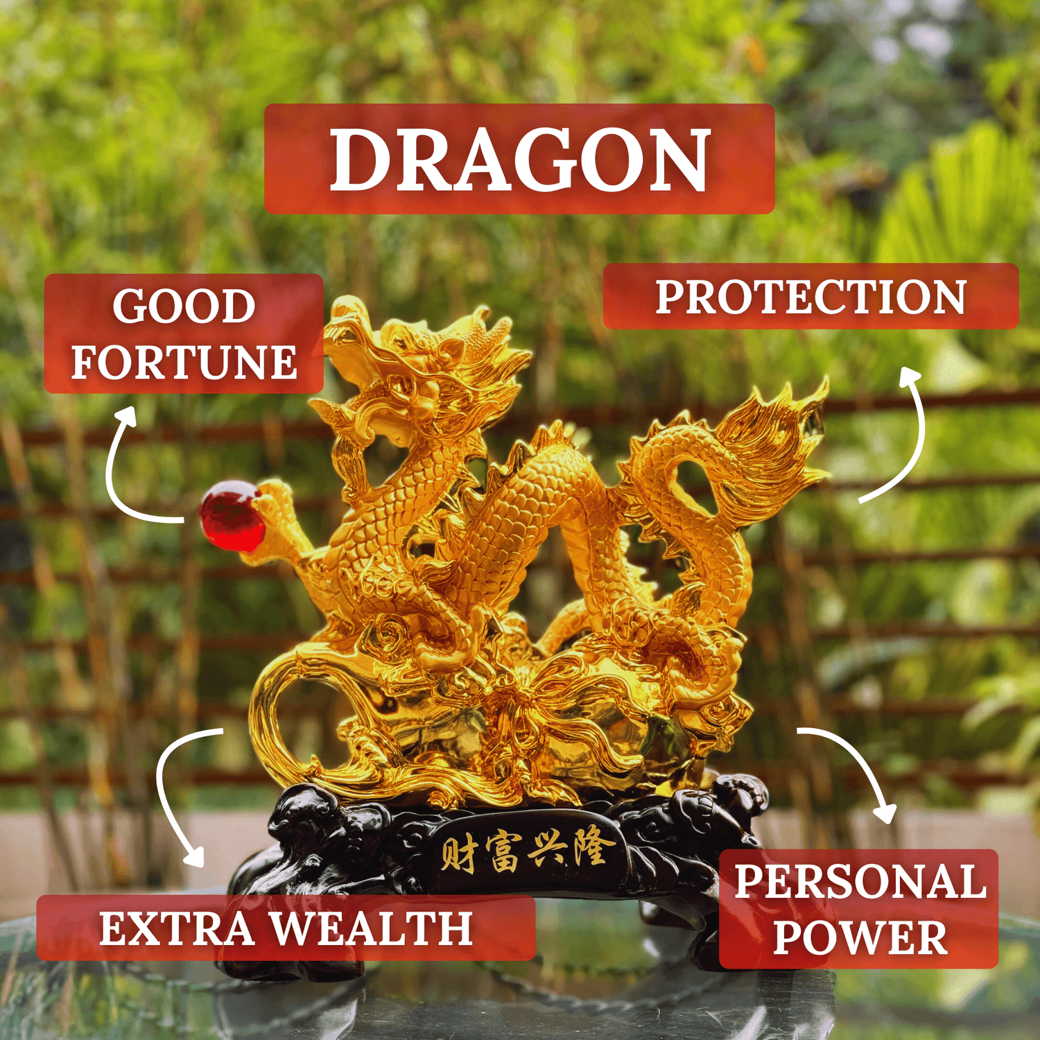 The Royal Dragon of Good Fortune 35cm Default Title - Feng Shui Charms - Royal Dragon Decor Philippines