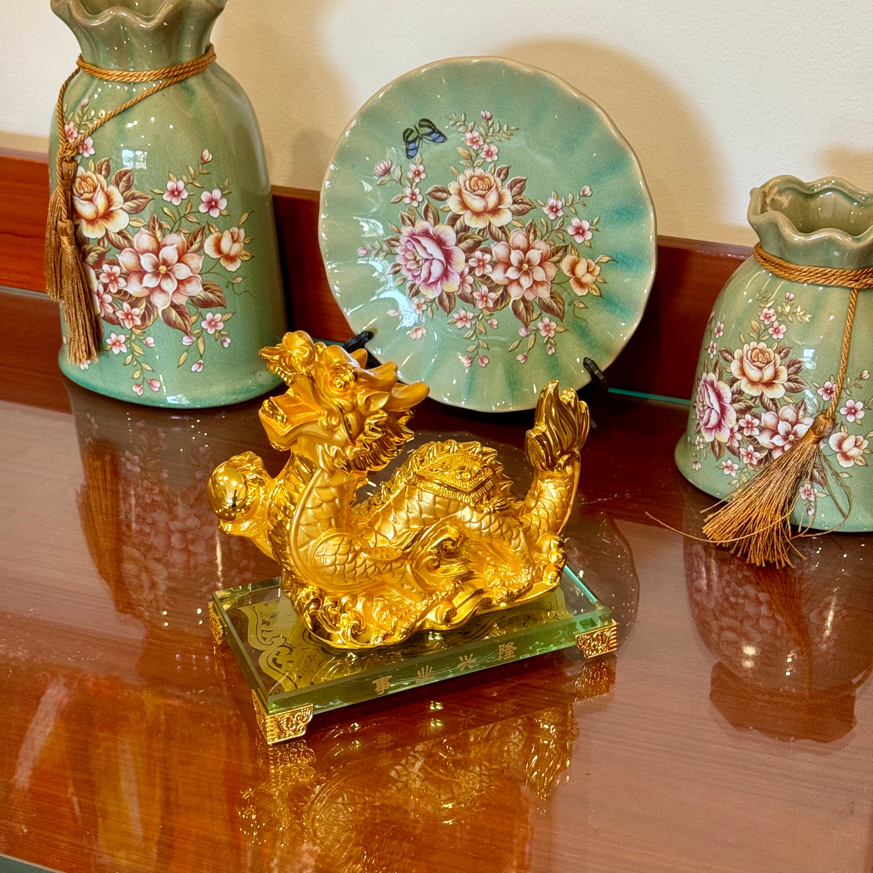 Gold Zodiac Dragon for Career Sucess 17cm Default Title - Feng Shui Charms - Royal Dragon Decor Philippines