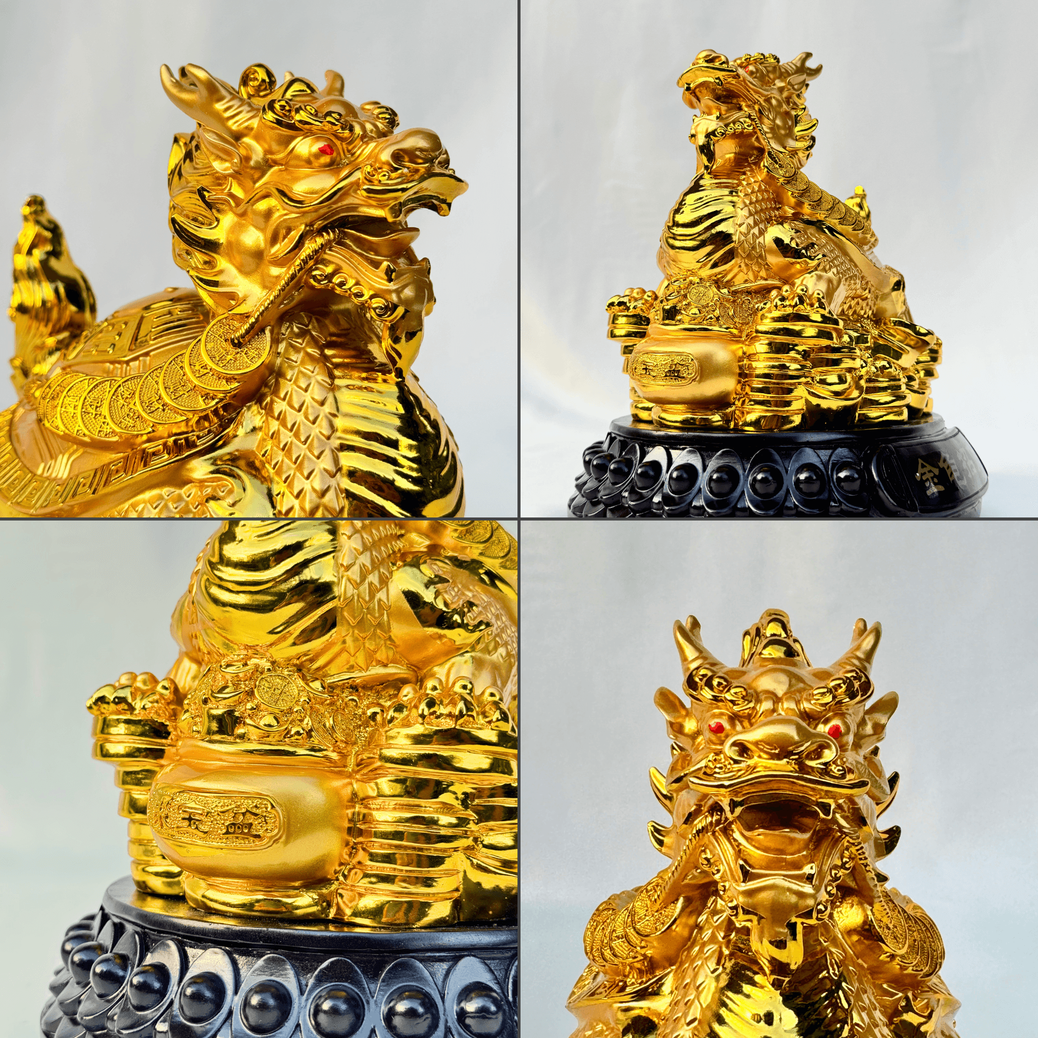 Gold Dragon Turtle for Success & Stability 25cm Default Title - Feng Shui Charms - Royal Dragon Decor Philippines