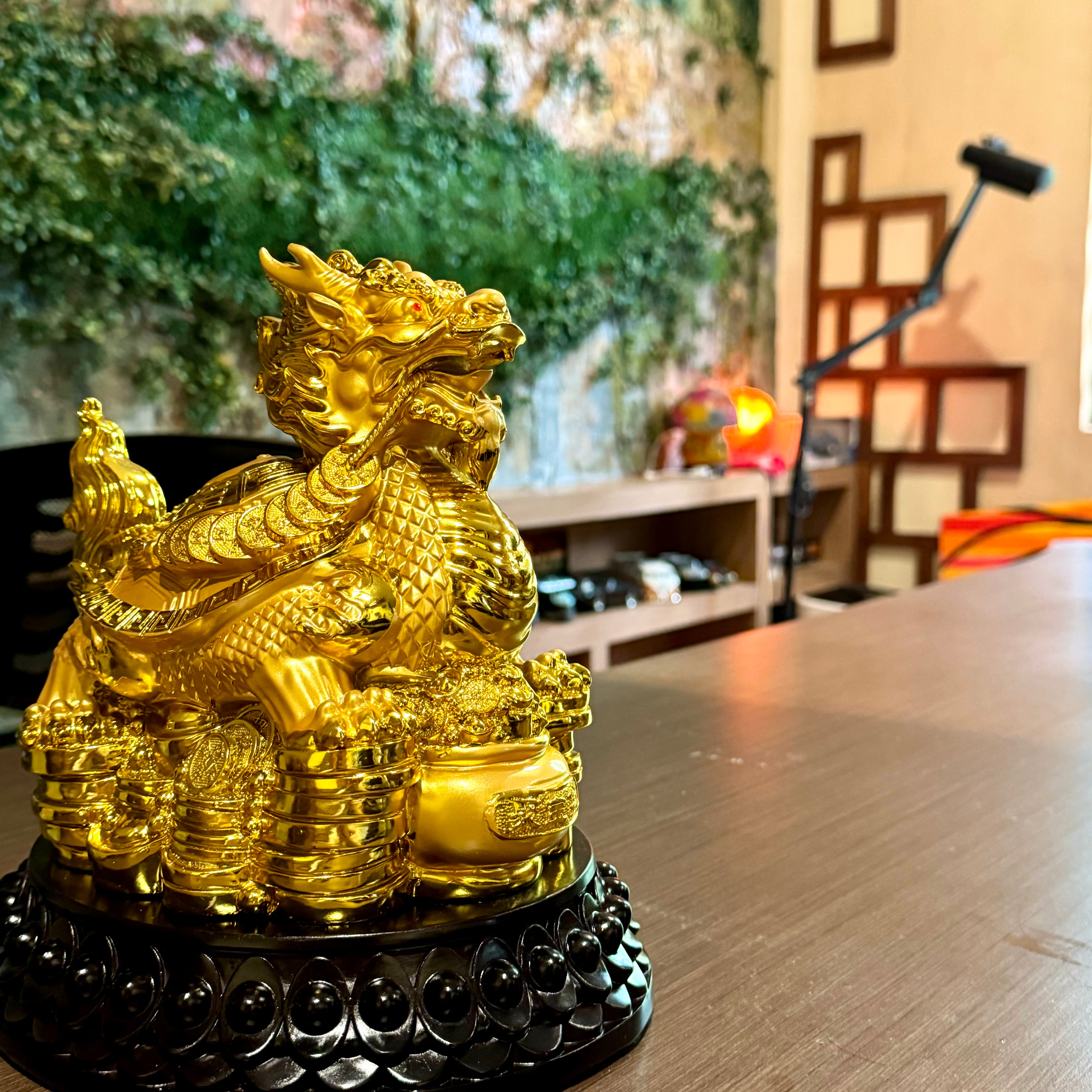 Gold Dragon Turtle for Success & Stability 25cm Default Title - Feng Shui Charms - Royal Dragon Decor Philippines