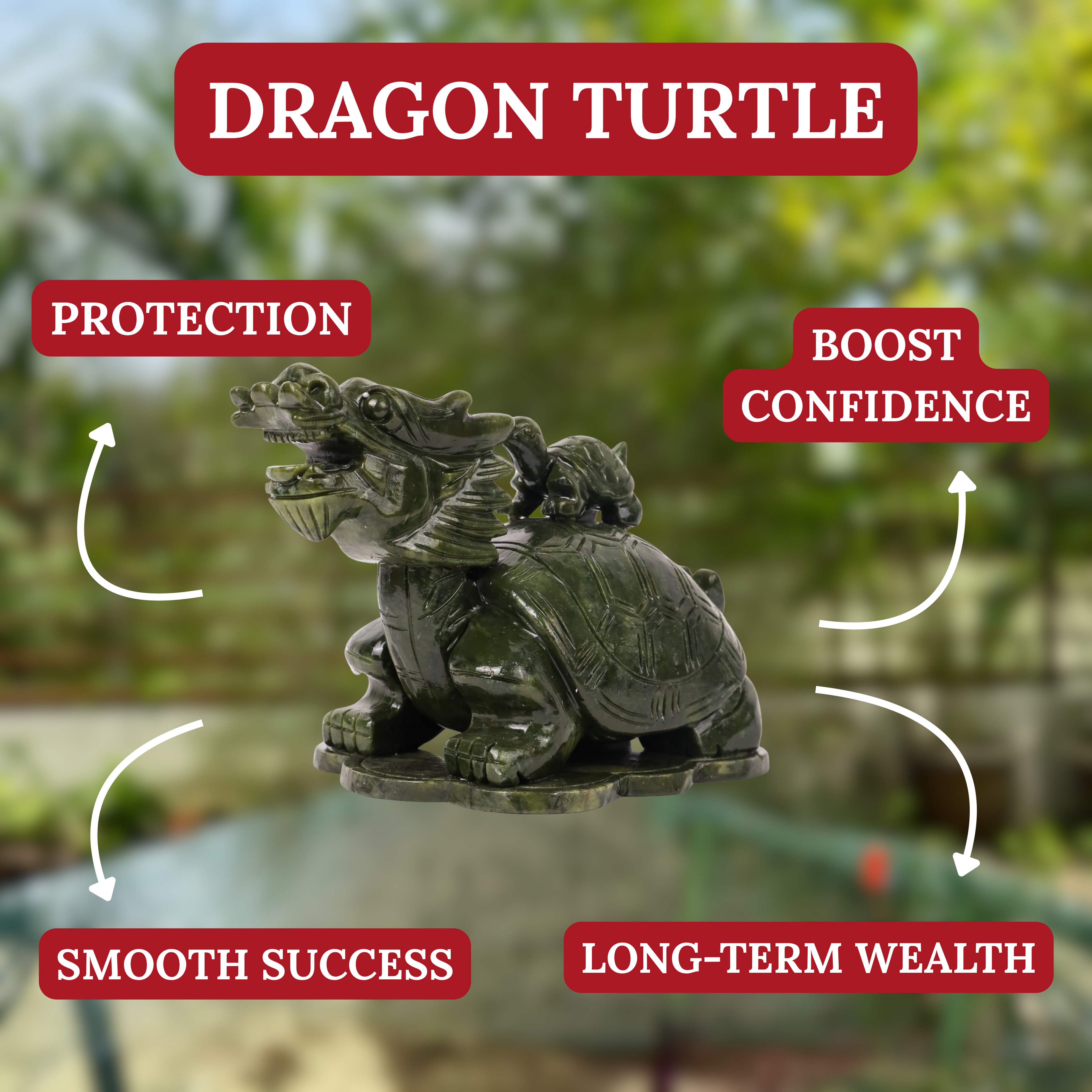 Jade Dragon Turtle of Generational Prosperity 25cm
