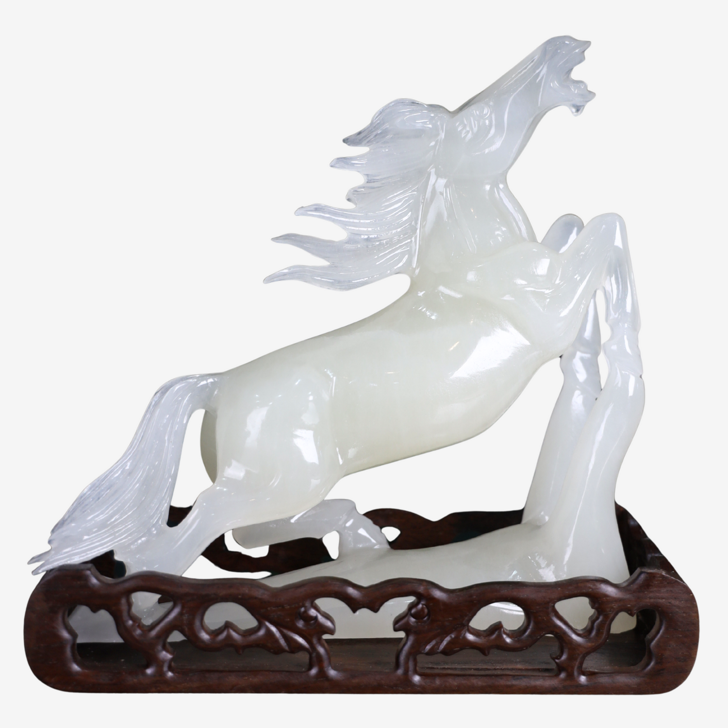 Gracious Victory White Jade Horse 23cm