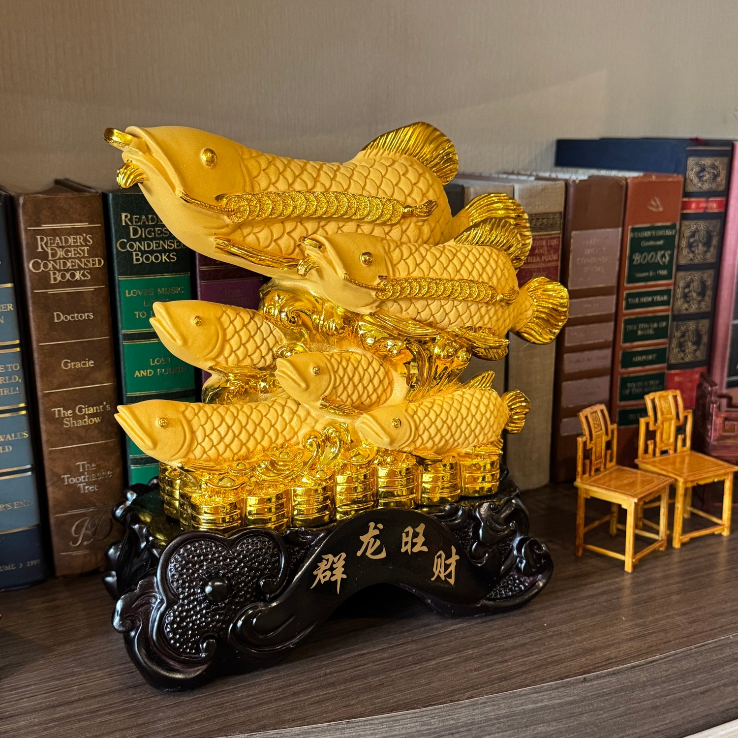 Family Teamwork to Abundance Arowanas 23cm Default Title - Feng Shui Charms - Royal Dragon Decor Philippines