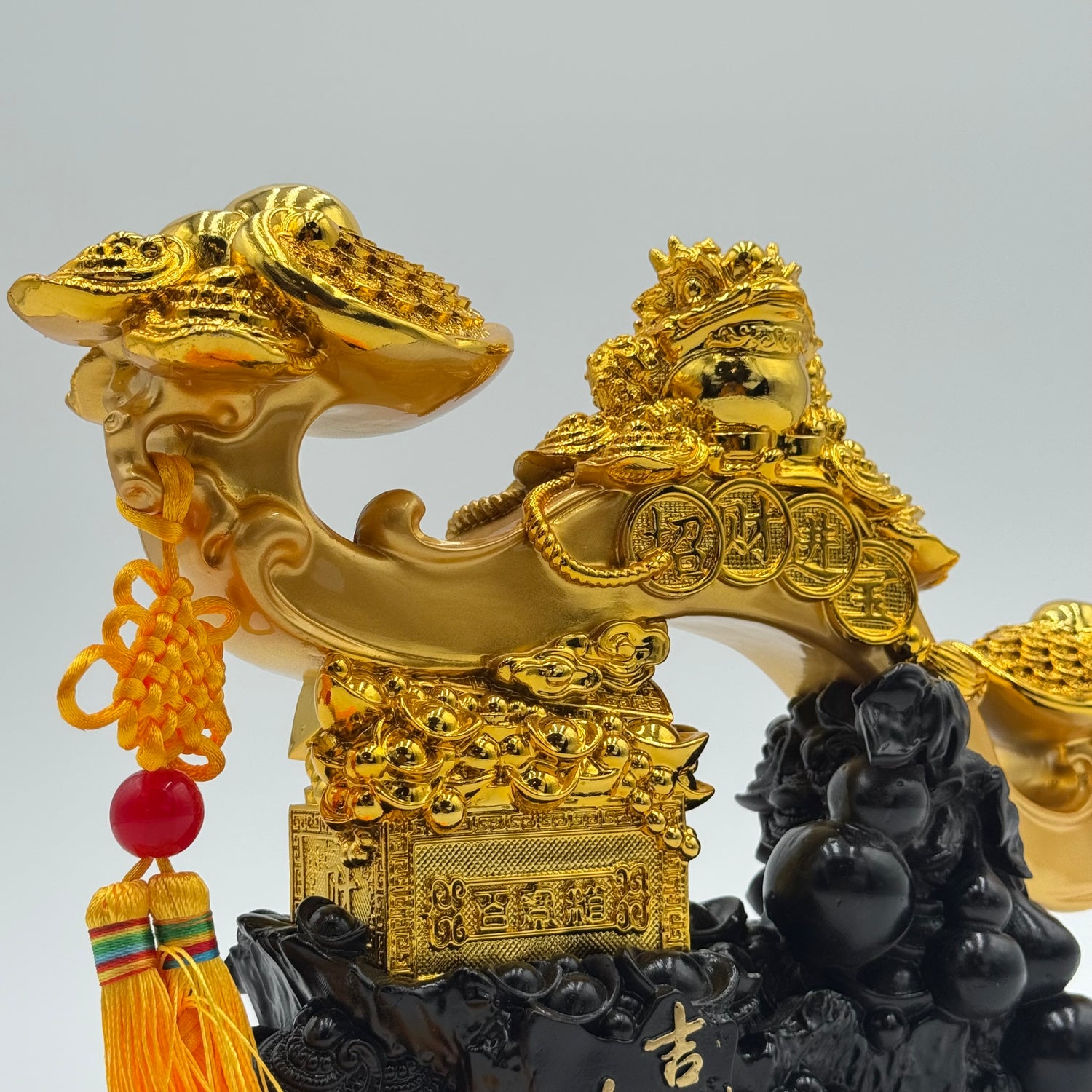 Golden Ru Yi of Power and Command 29cm Default Title - Feng Shui Charms - Royal Dragon Decor Philippines