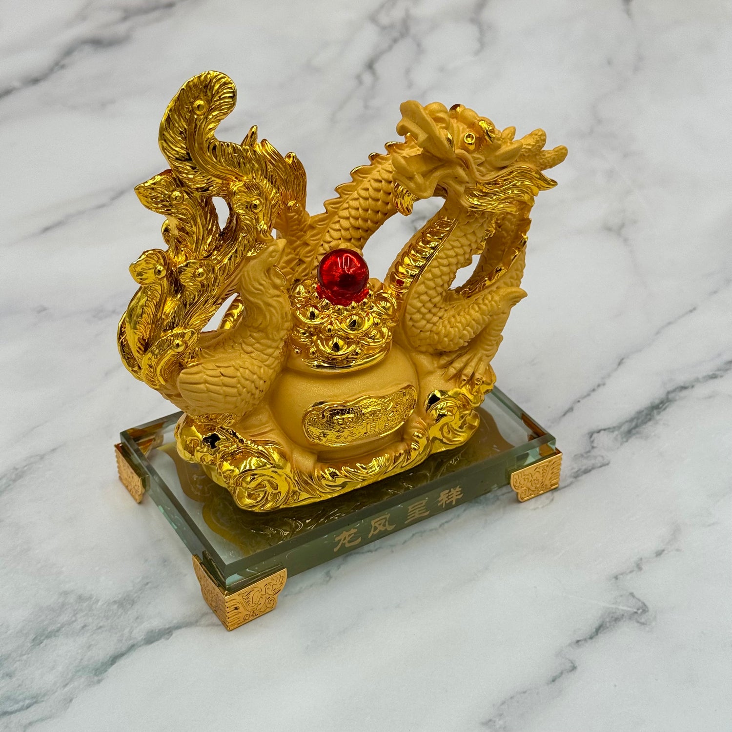 Majestic Power Couple Dragon & Phoenix 15cm Default Title - Feng Shui Charms - Royal Dragon Decor Philippines