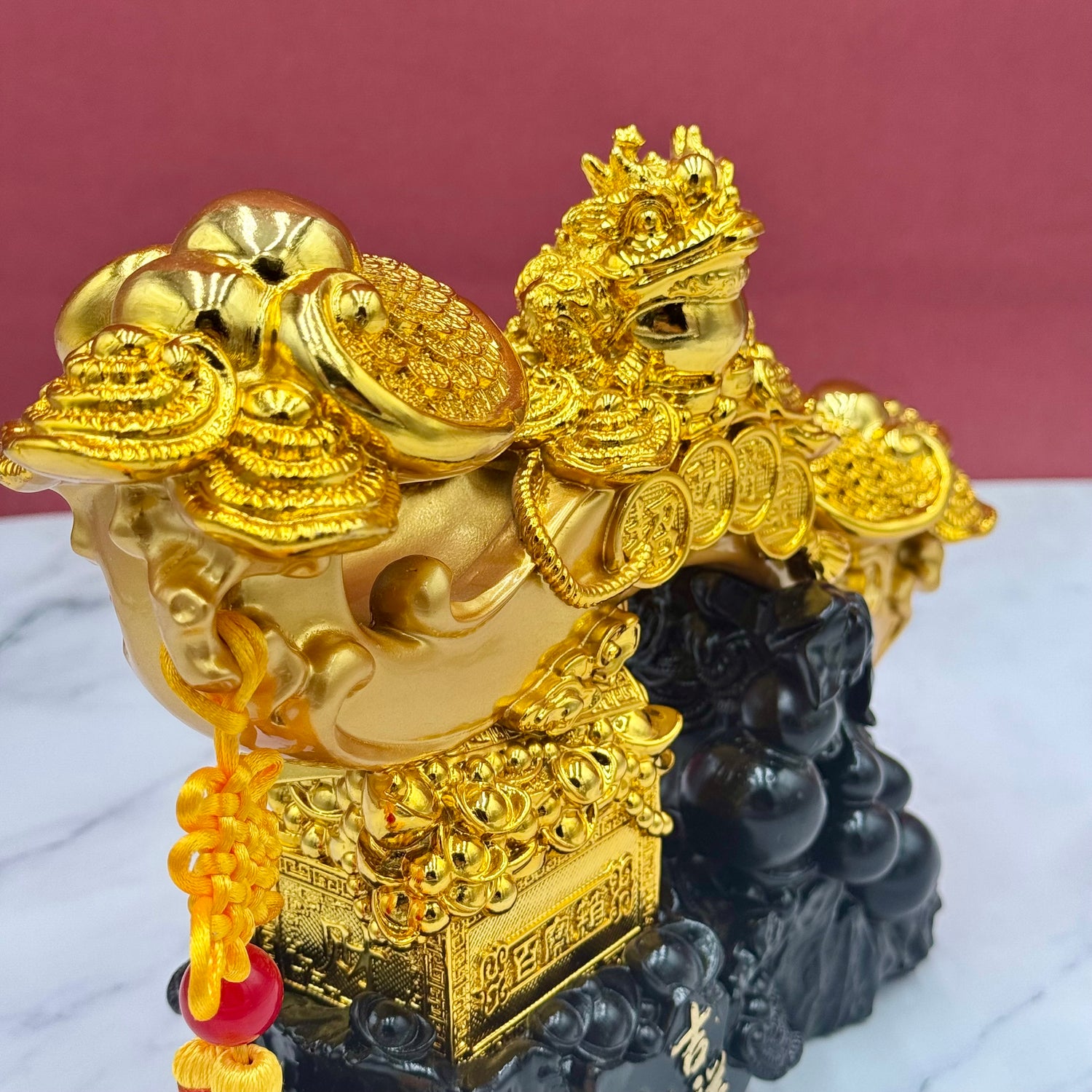 Golden Ru Yi of Power and Command 29cm Default Title - Feng Shui Charms - Royal Dragon Decor Philippines