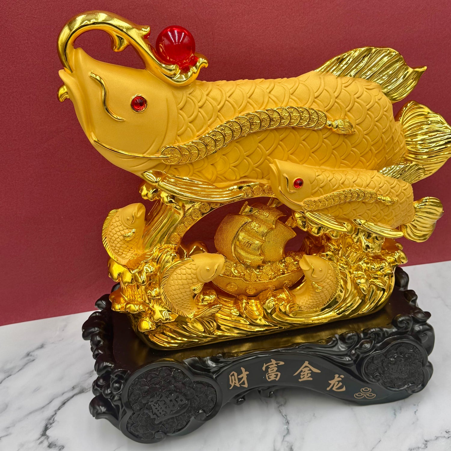 A Dynasty of Riches Family of Arowanas 48cm Default Title - Feng Shui Charms - Royal Dragon Decor Philippines