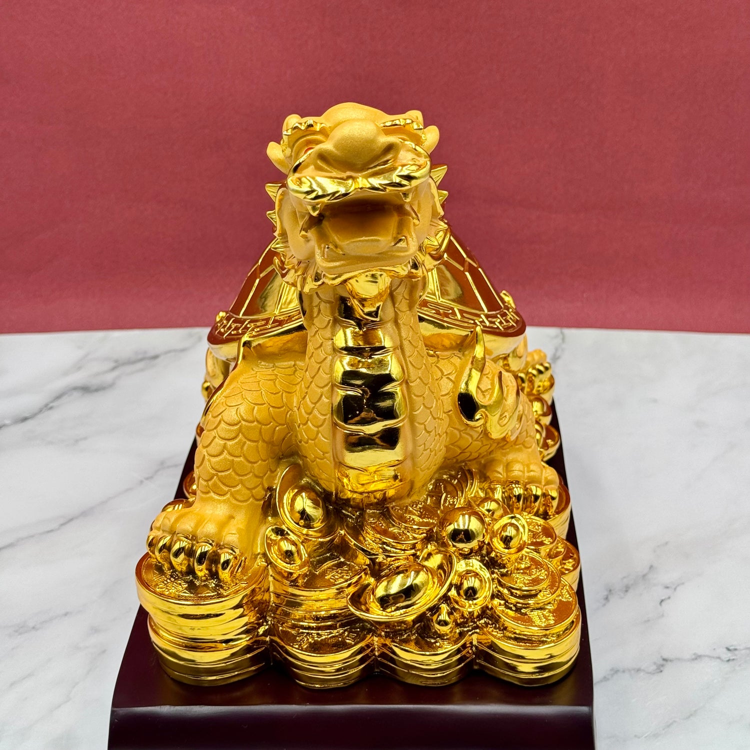 Golden Shell of Protection Dragon Turtle 28cm Default Title - Feng Shui Charms - Royal Dragon Decor Philippines