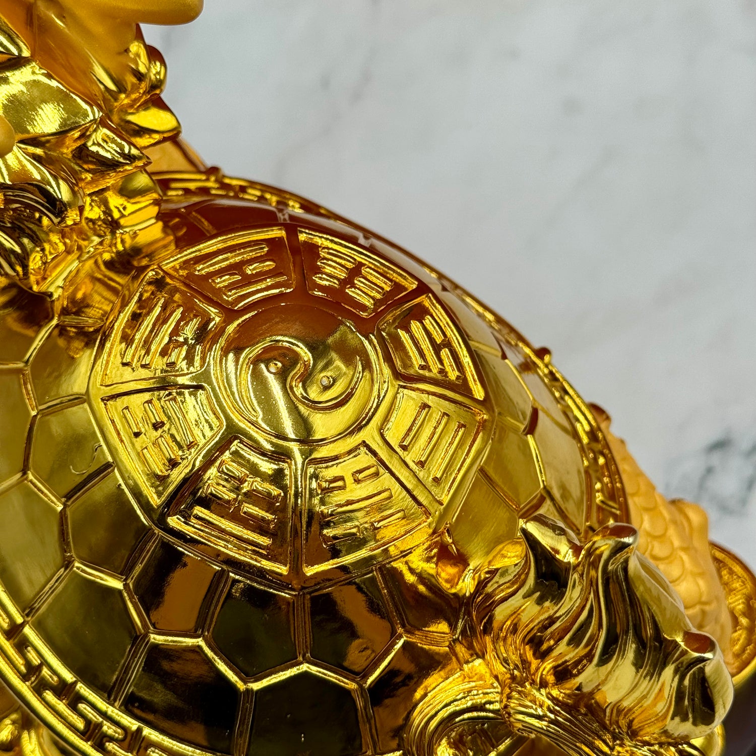 Golden Shell of Protection Dragon Turtle 28cm Default Title - Feng Shui Charms - Royal Dragon Decor Philippines