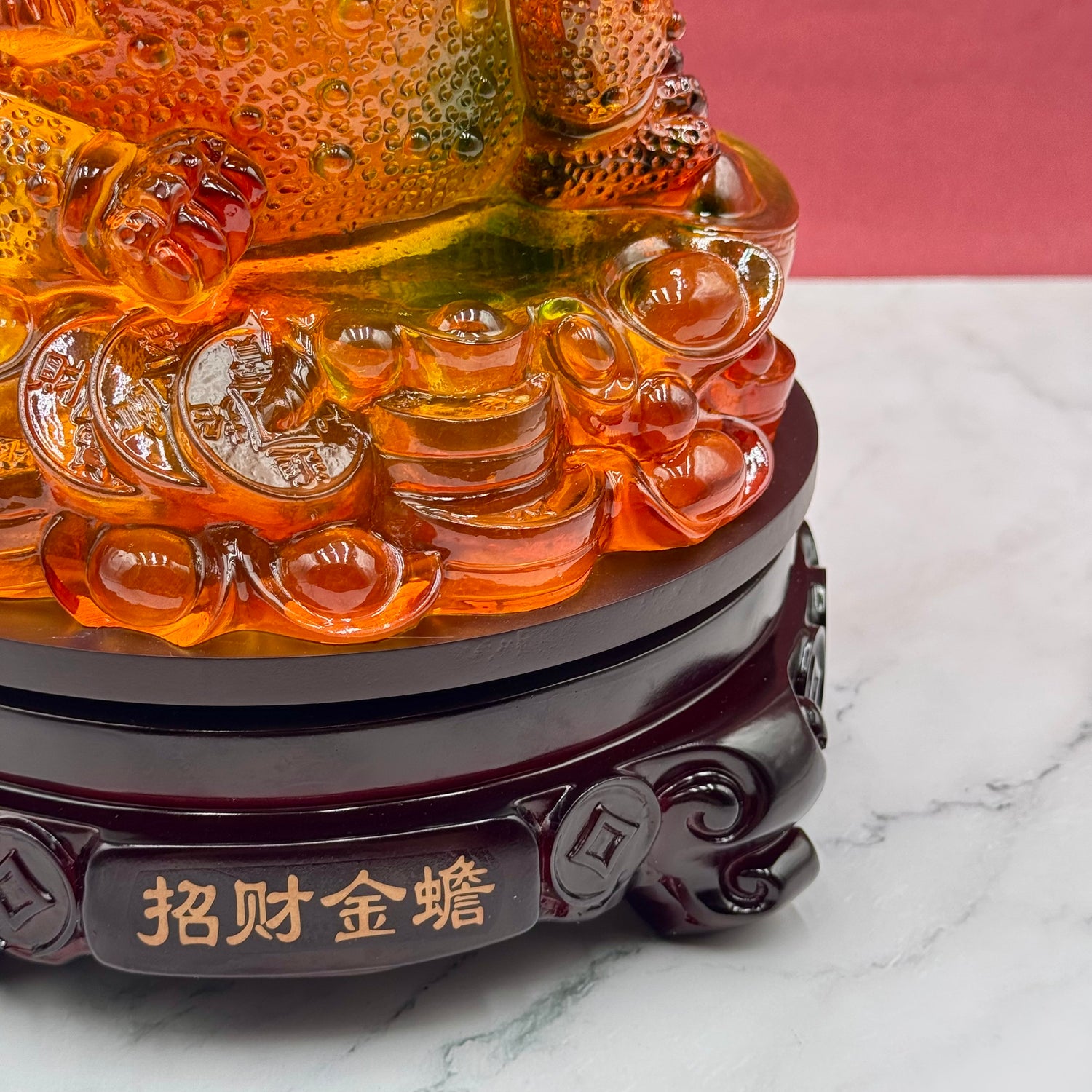 Orange Flame Rotating Money Frog 28cm Default Title - Feng Shui Charms - Royal Dragon Decor Philippines