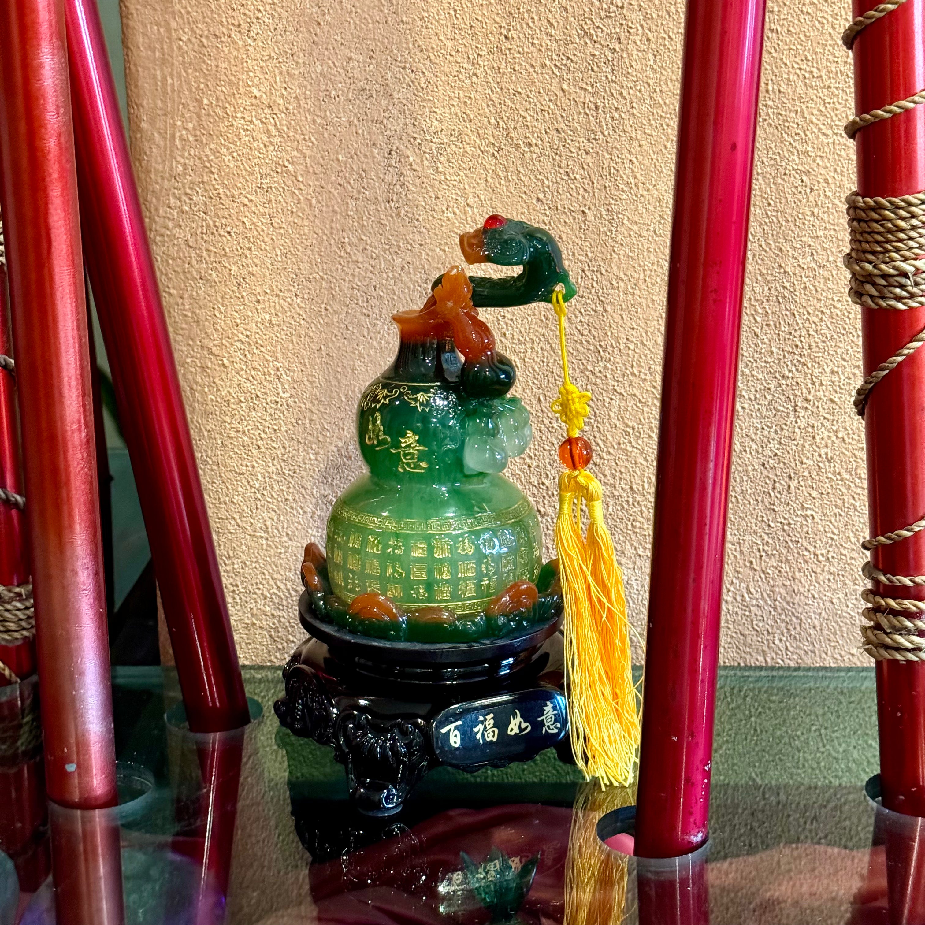 Giver of Long Life Rotating Green Wu Lou 20cm Default Title - Feng Shui Charms - Royal Dragon Decor Philippines