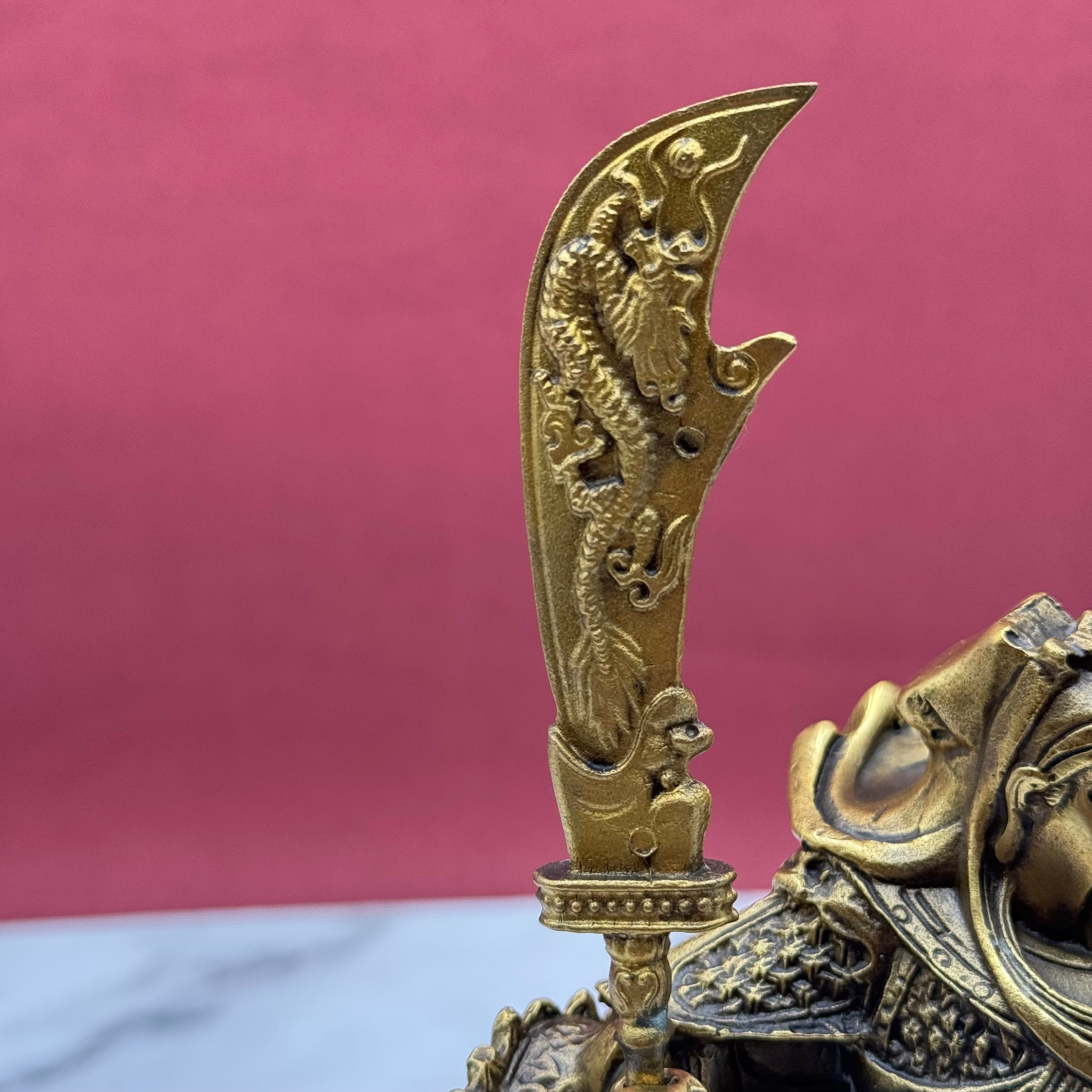 Supreme Brass Guardian Guan Gong 27cm Default Title - Feng Shui Charms - Royal Dragon Decor Philippines