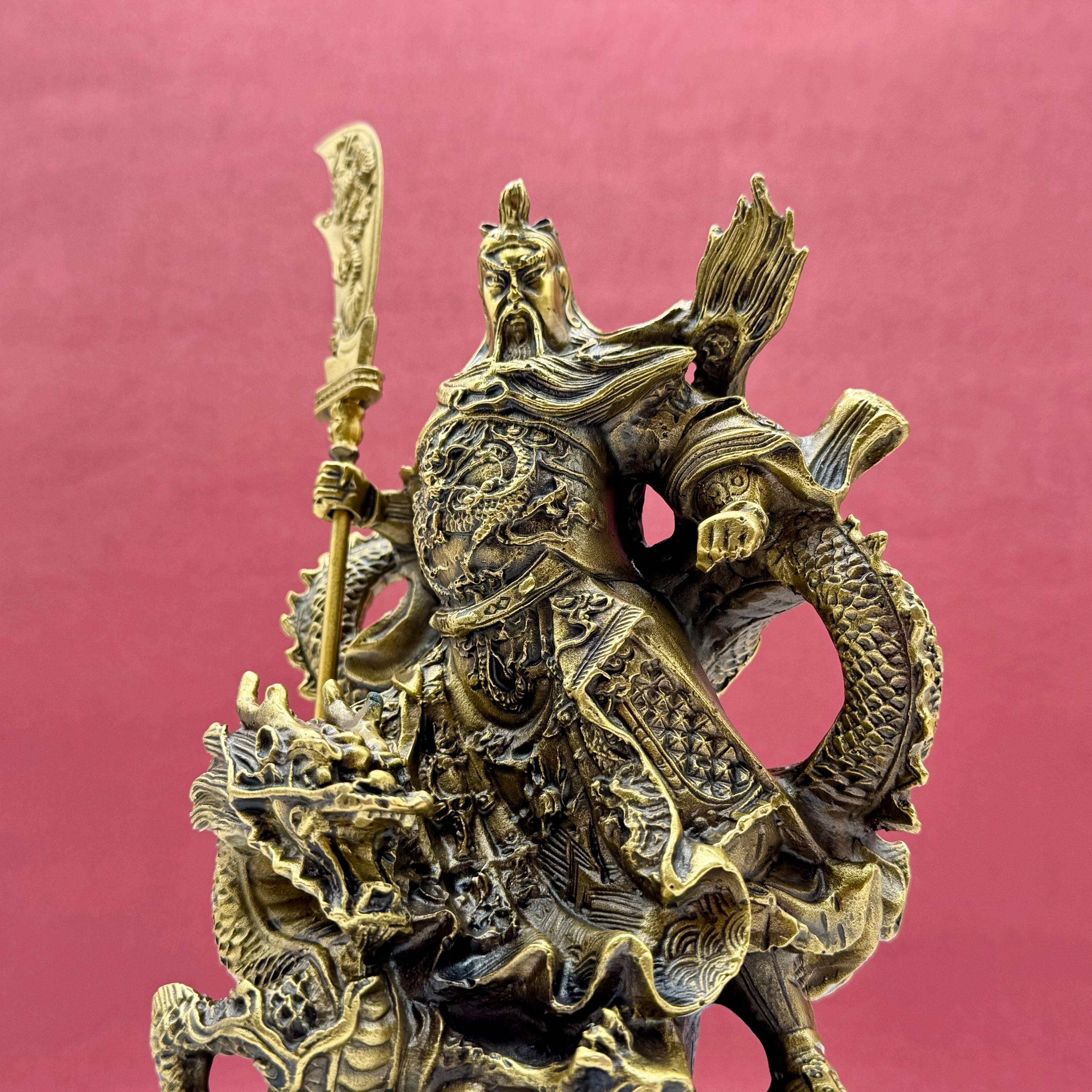 Supreme Brass Guardian Guan Gong 27cm Default Title - Feng Shui Charms - Royal Dragon Decor Philippines