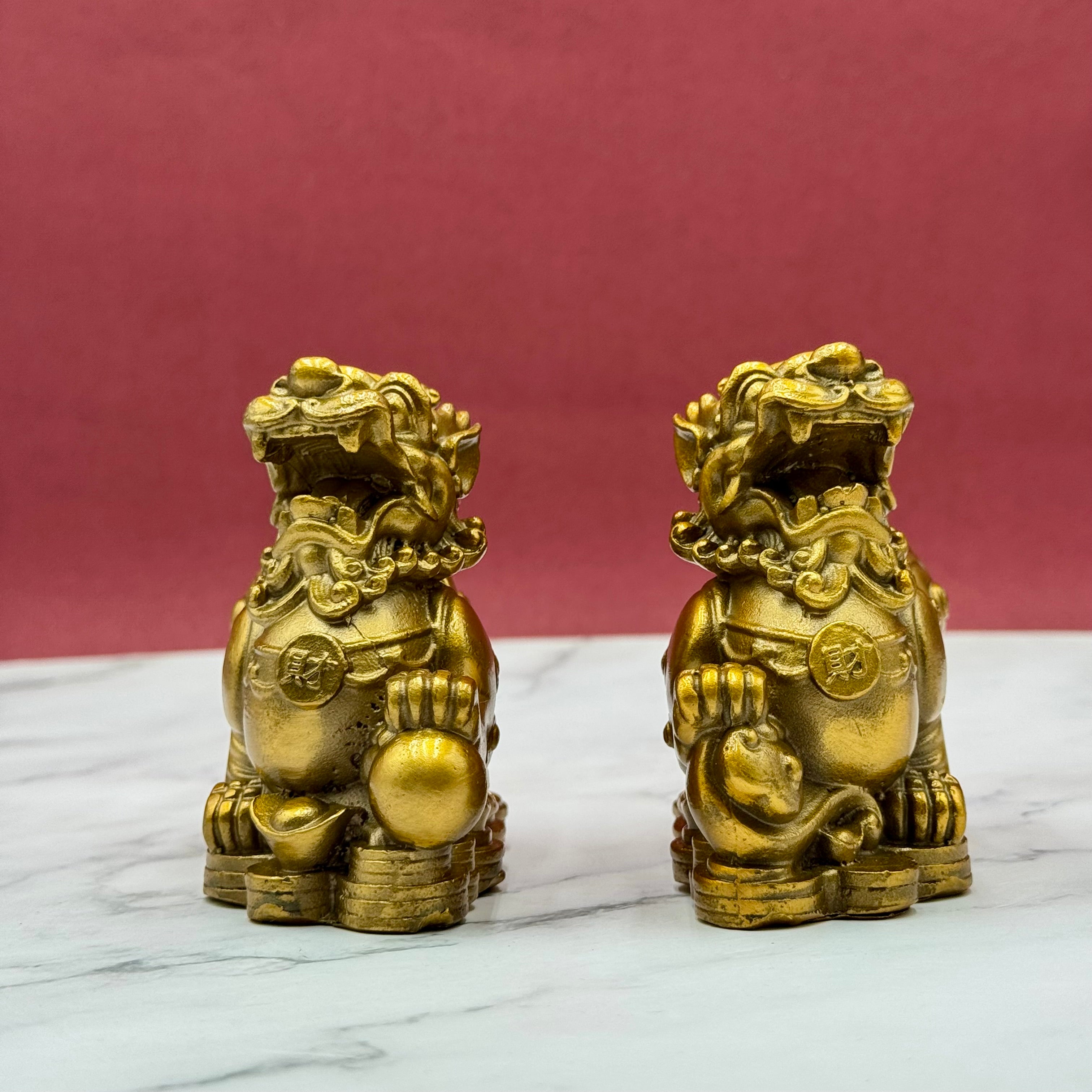 Brass Metal Protectors Pi Yao Pair 11cm Default Title - Feng Shui Charms - Royal Dragon Decor Philippines
