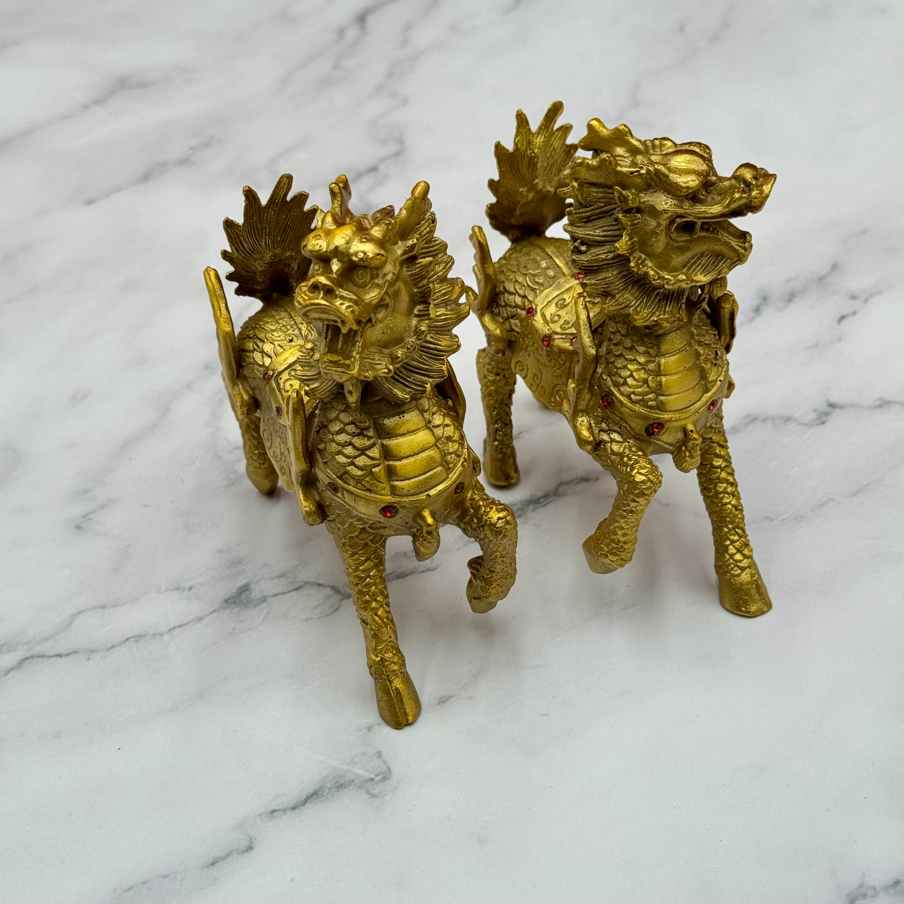 Legendary Brass Qilin for Anti-Bad Luck 10cm Default Title - Feng Shui Charms - Royal Dragon Decor Philippines