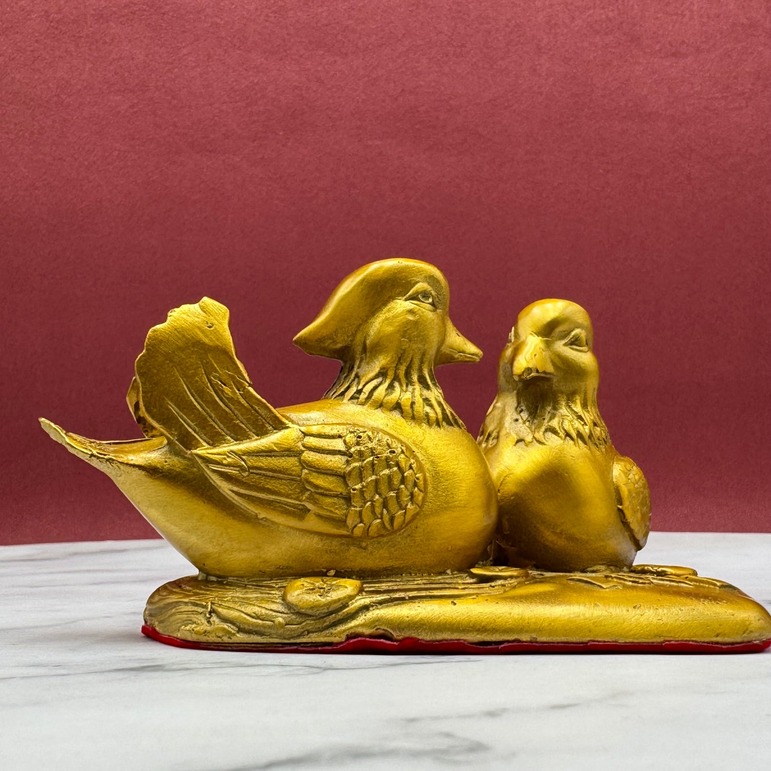 Loyal Hearts Mandarin Ducks Brass 16cm Default Title - Feng Shui Charms - Royal Dragon Decor Philippines