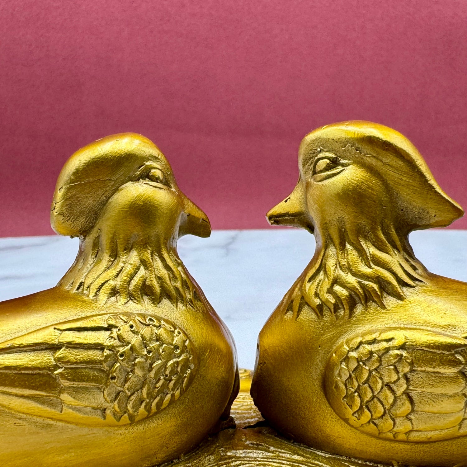 Loyal Hearts Mandarin Ducks Brass 16cm Default Title - Feng Shui Charms - Royal Dragon Decor Philippines
