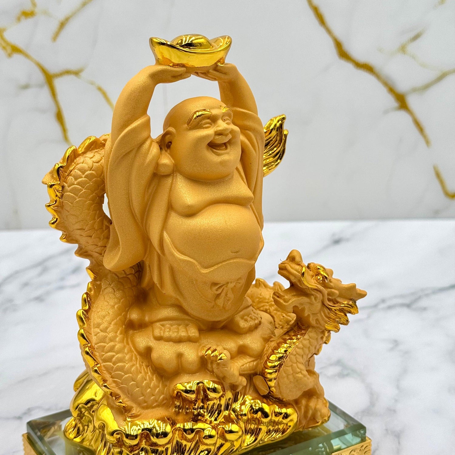 Dragon-Powered Buddha of Great Fortune 17cm Default Title - Feng Shui Charms - Royal Dragon Decor Philippines