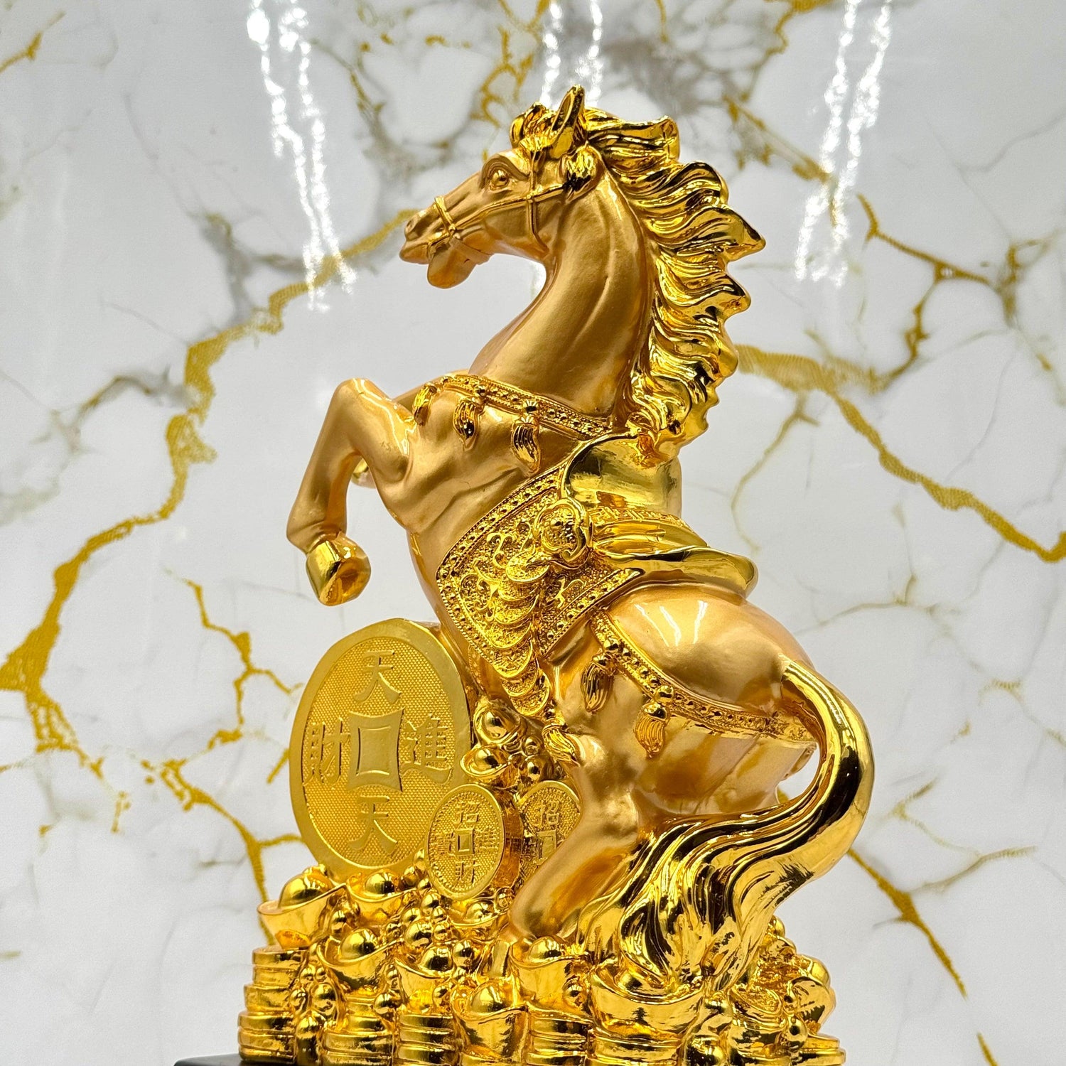 Powerful Victory Horse with Gold Coin 33cm Default Title - Feng Shui Charms - Royal Dragon Decor Philippines