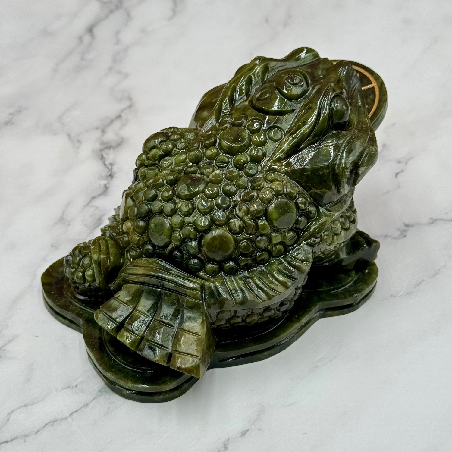 Emerald Jade Money Frog of Huge Fortune 16cm Default Title - Feng Shui Charms - Royal Dragon Decor Philippines