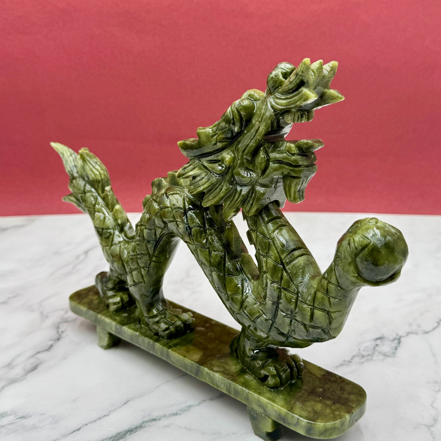 Imperial Jade Dragon of Triumph 28cm Default Title - Feng Shui Charms - Royal Dragon Decor Philippines