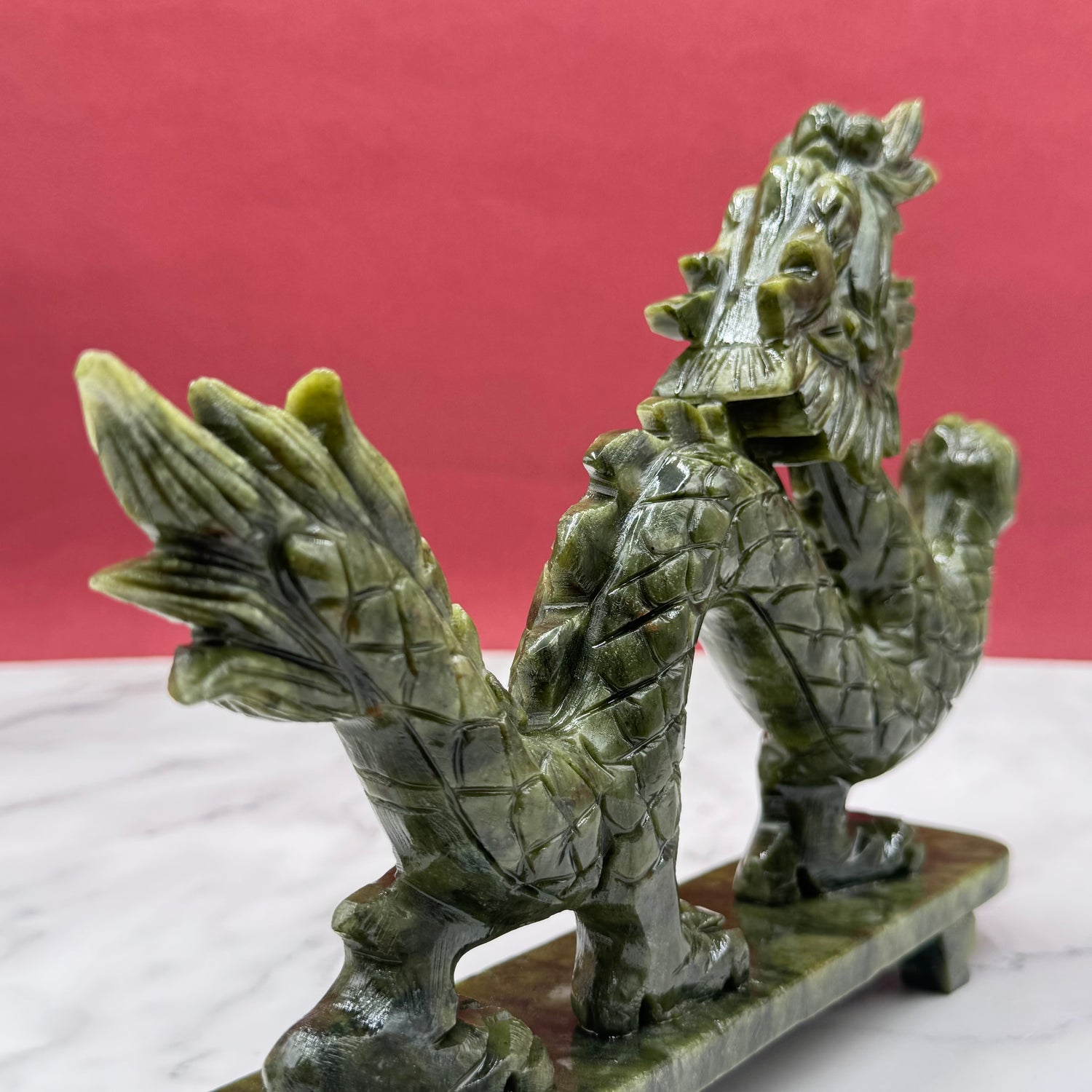 Imperial Jade Dragon of Triumph 28cm Default Title - Feng Shui Charms - Royal Dragon Decor Philippines