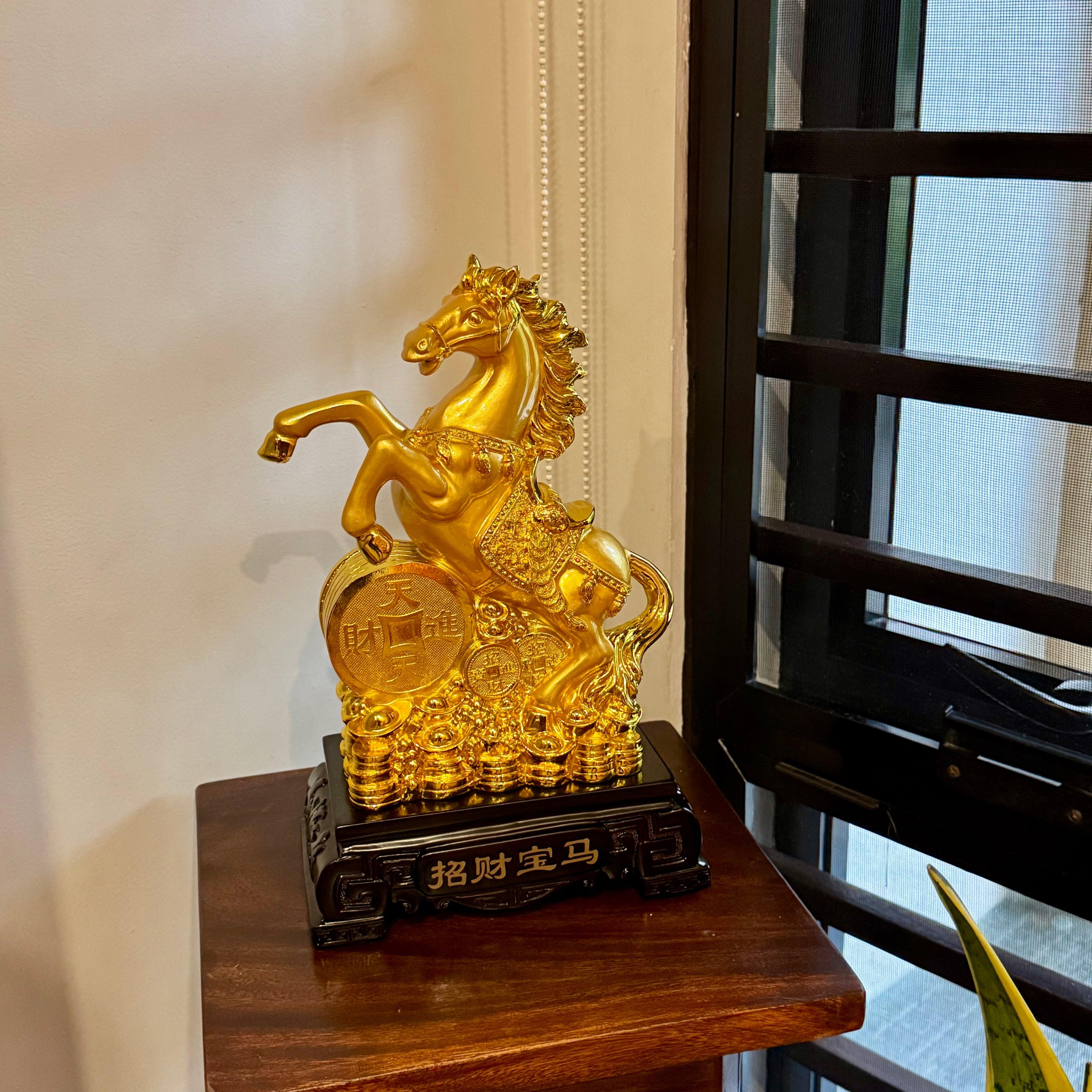 Powerful Victory Horse with Gold Coin 33cm Default Title - Feng Shui Charms - Royal Dragon Decor Philippines