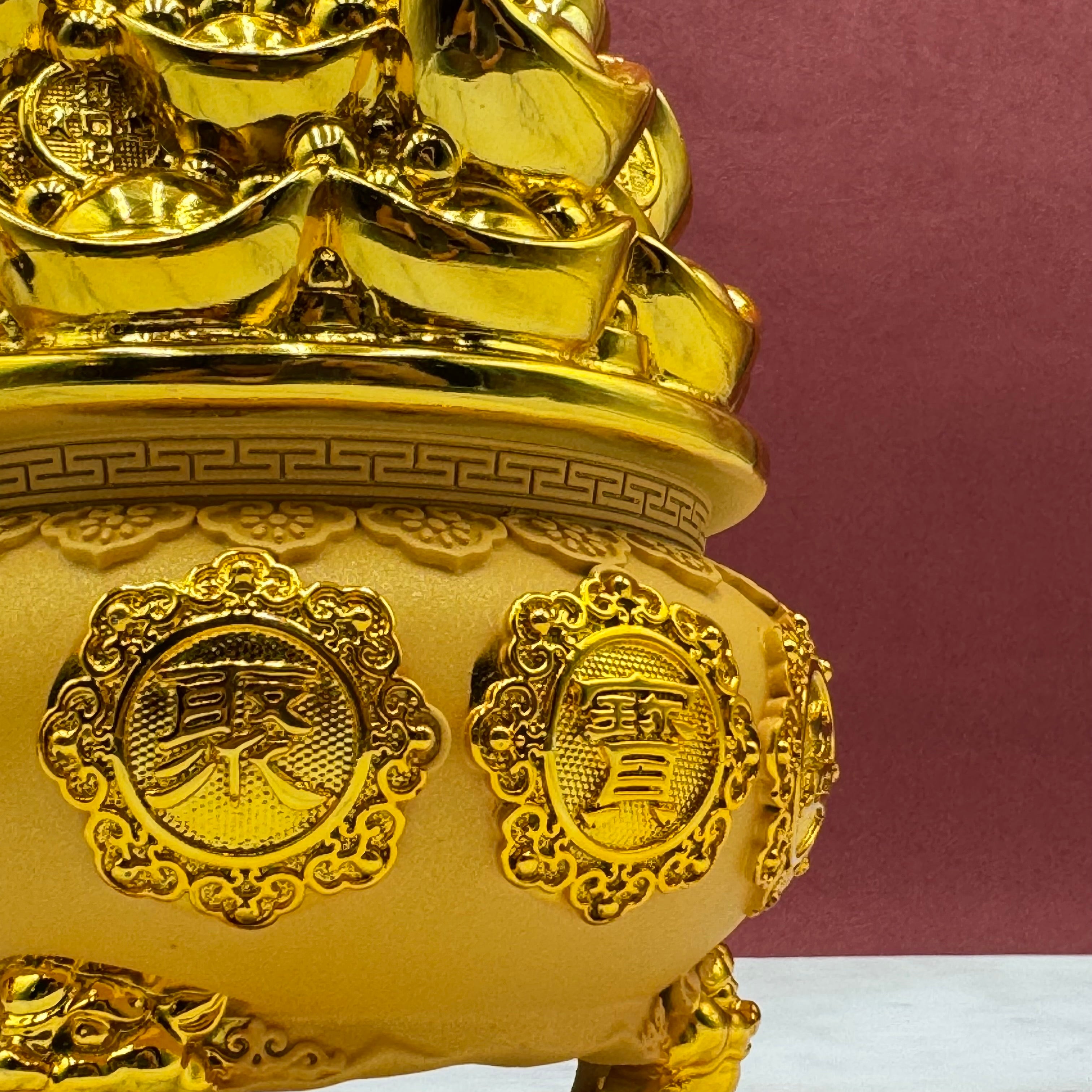 Magnet of Money Gold Wealth Pot 17cm Default Title - Feng Shui Charms - Royal Dragon Decor Philippines