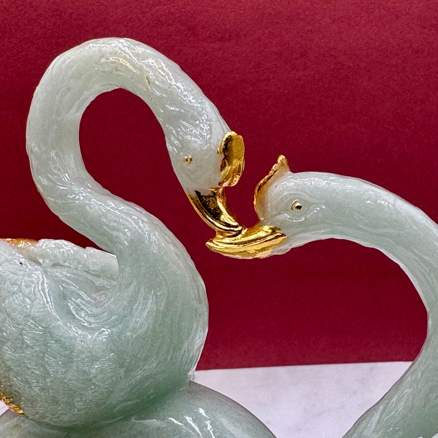 Jade Swans of Pure Love 25cm Default Title - Feng Shui Charms - Royal Dragon Decor Philippines