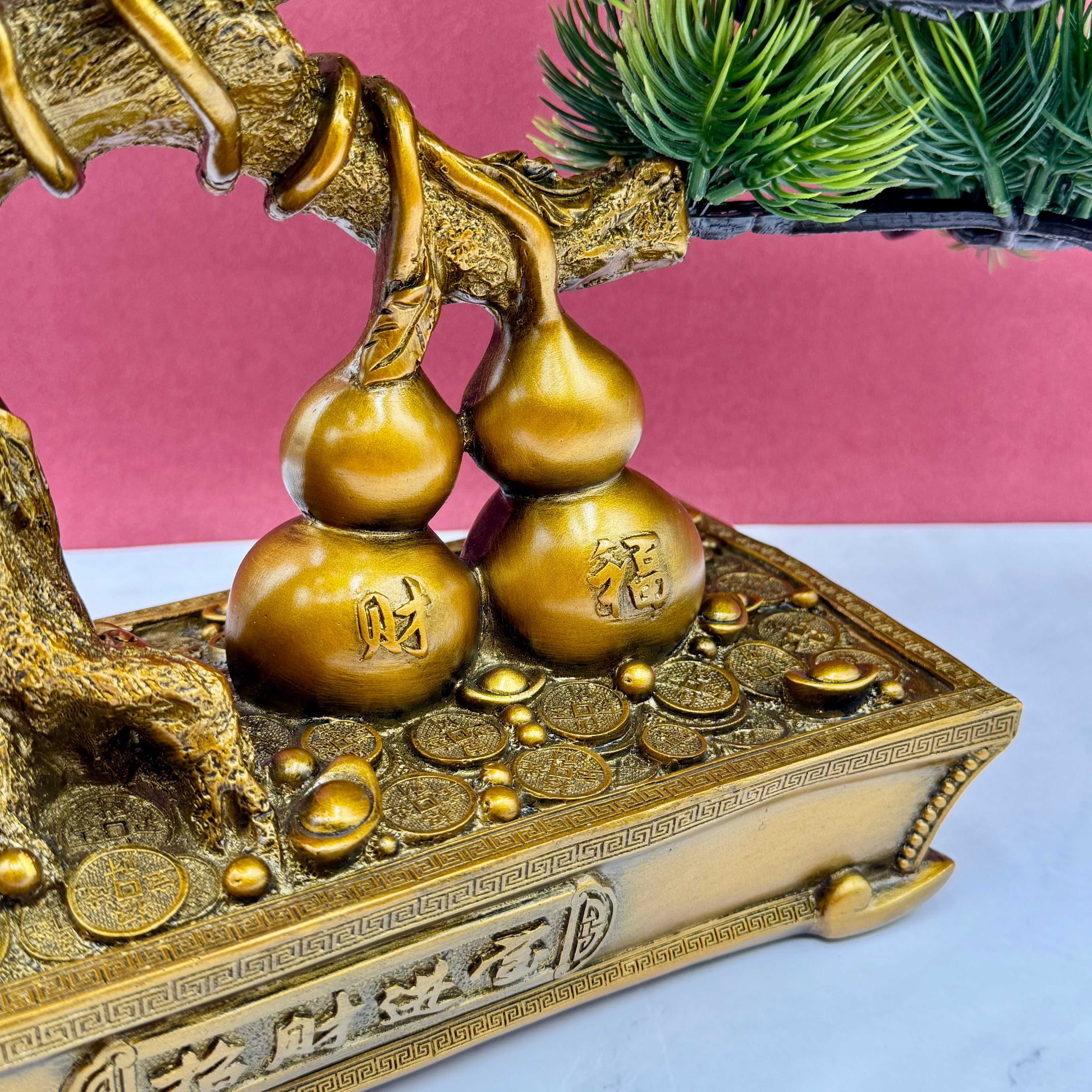 True Fortune Money Tree with Wu Lous 36cm Default Title - Feng Shui Charms - Royal Dragon Decor Philippines
