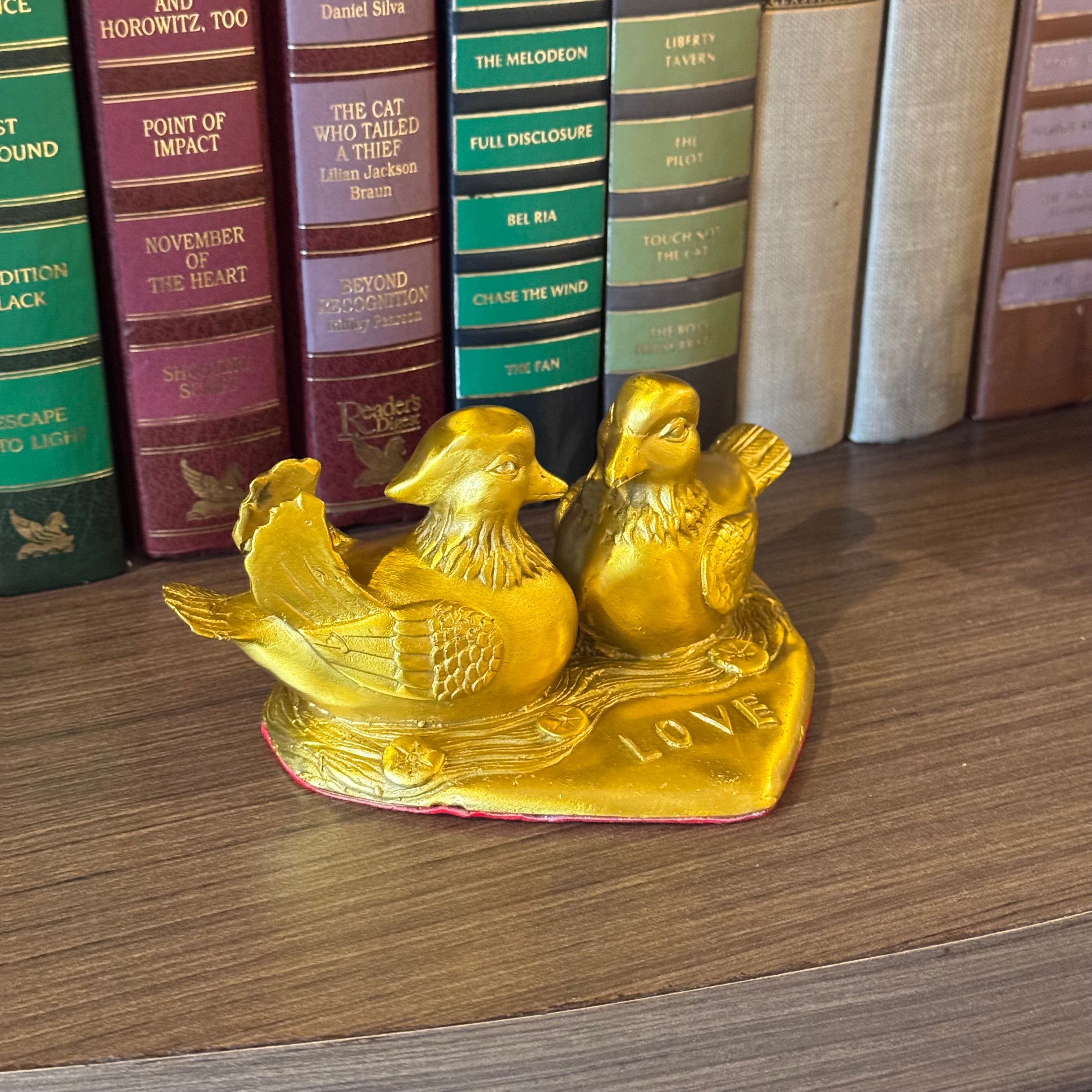 Loyal Hearts Mandarin Ducks Brass 16cm Default Title - Feng Shui Charms - Royal Dragon Decor Philippines