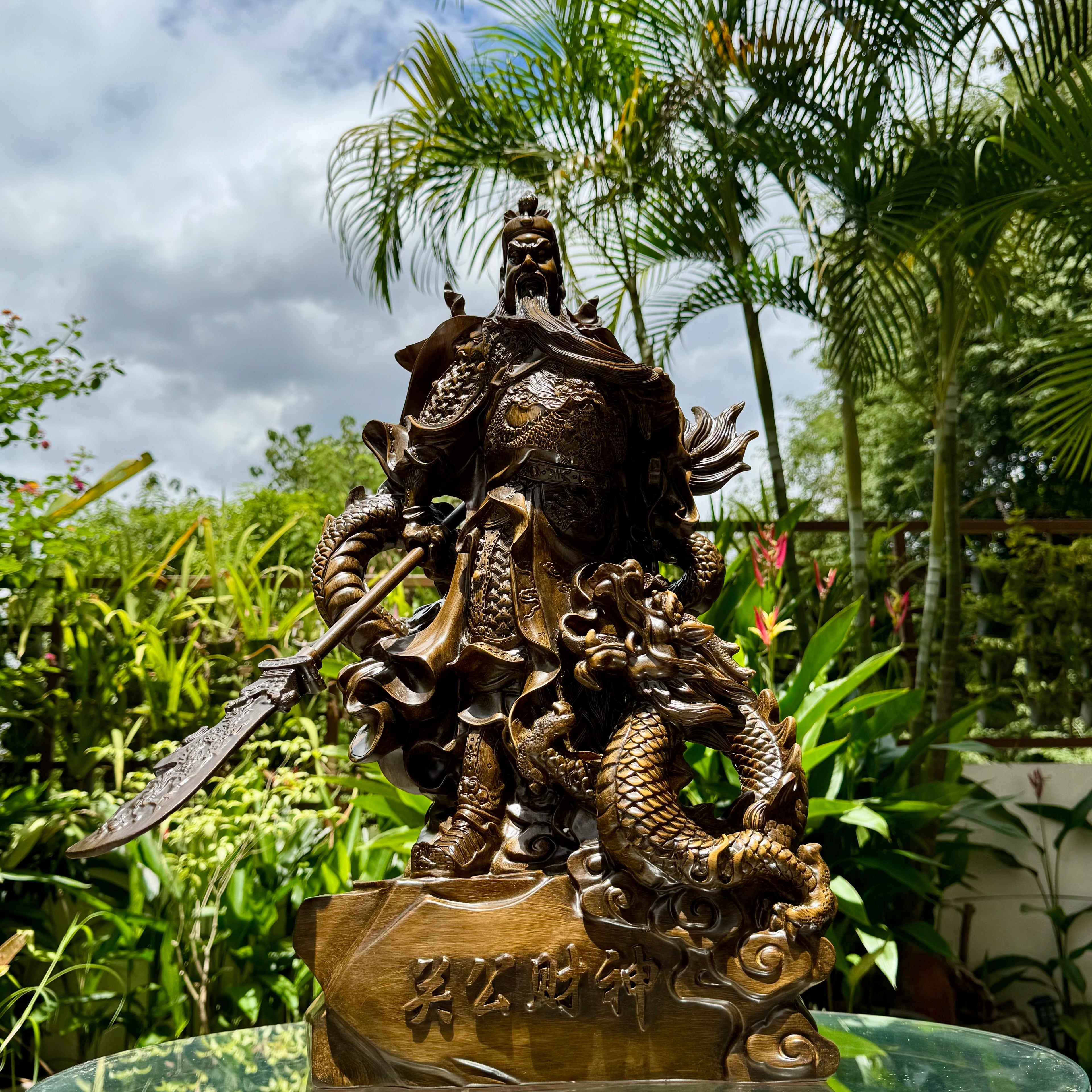 God of War Guan Gong with Dragon 62cm Default Title - Feng Shui Charms - Royal Dragon Decor Philippines