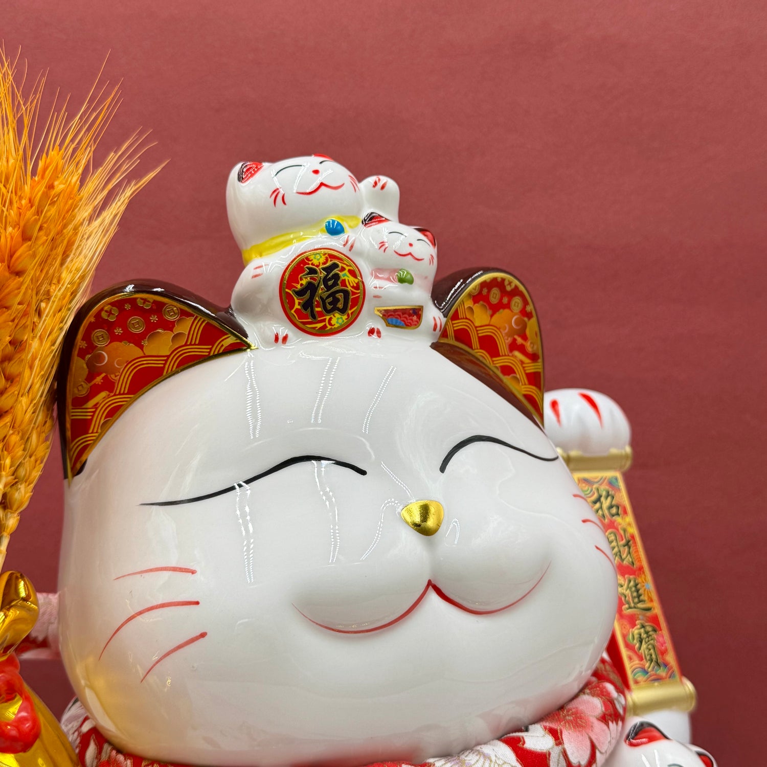 Emperor Lucky Cat with Bountiful Harvest 38cm Default Title - Feng Shui Charms - Royal Dragon Decor Philippines