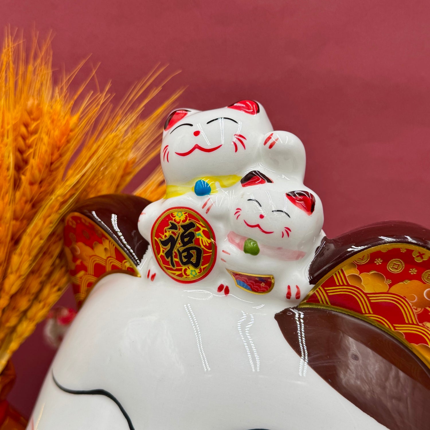 Emperor Lucky Cat with Bountiful Harvest 38cm Default Title - Feng Shui Charms - Royal Dragon Decor Philippines