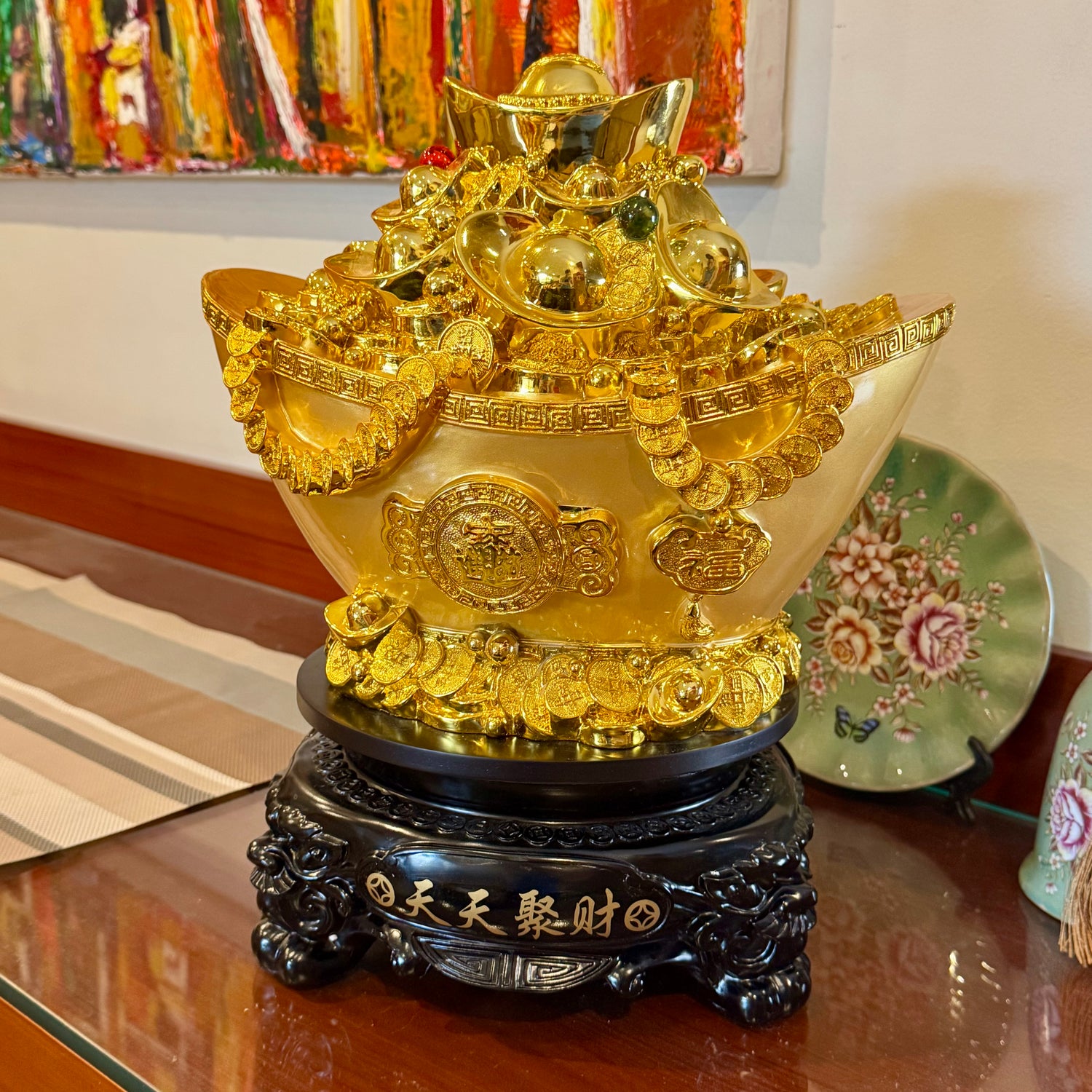 Overflow of Abundance Treasure Ingot 37cm Default Title - Feng Shui Charms - Royal Dragon Decor Philippines