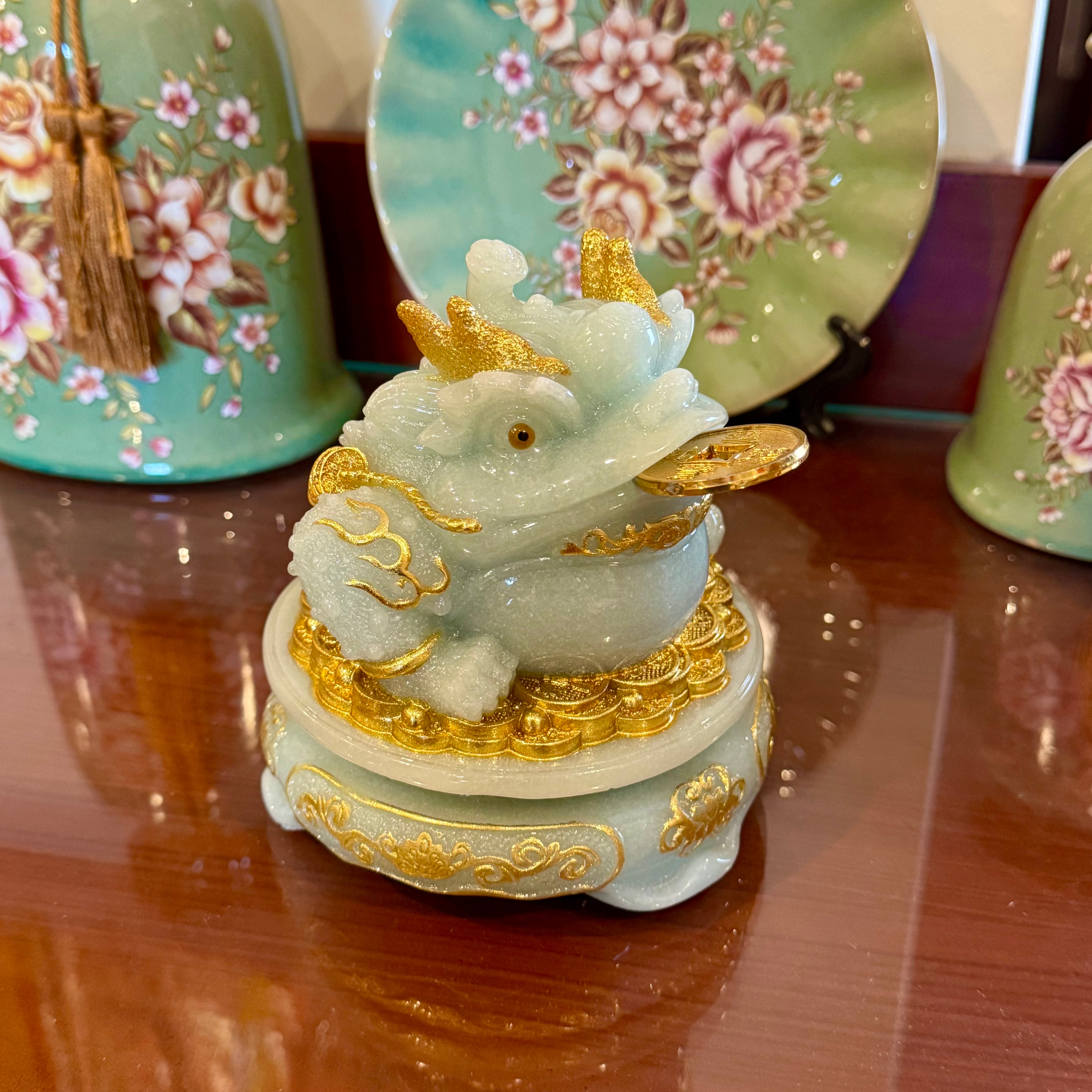 Beautiful & Lucky Ice Jade Money Frog 15cm Default Title - Feng Shui Charms - Royal Dragon Decor Philippines