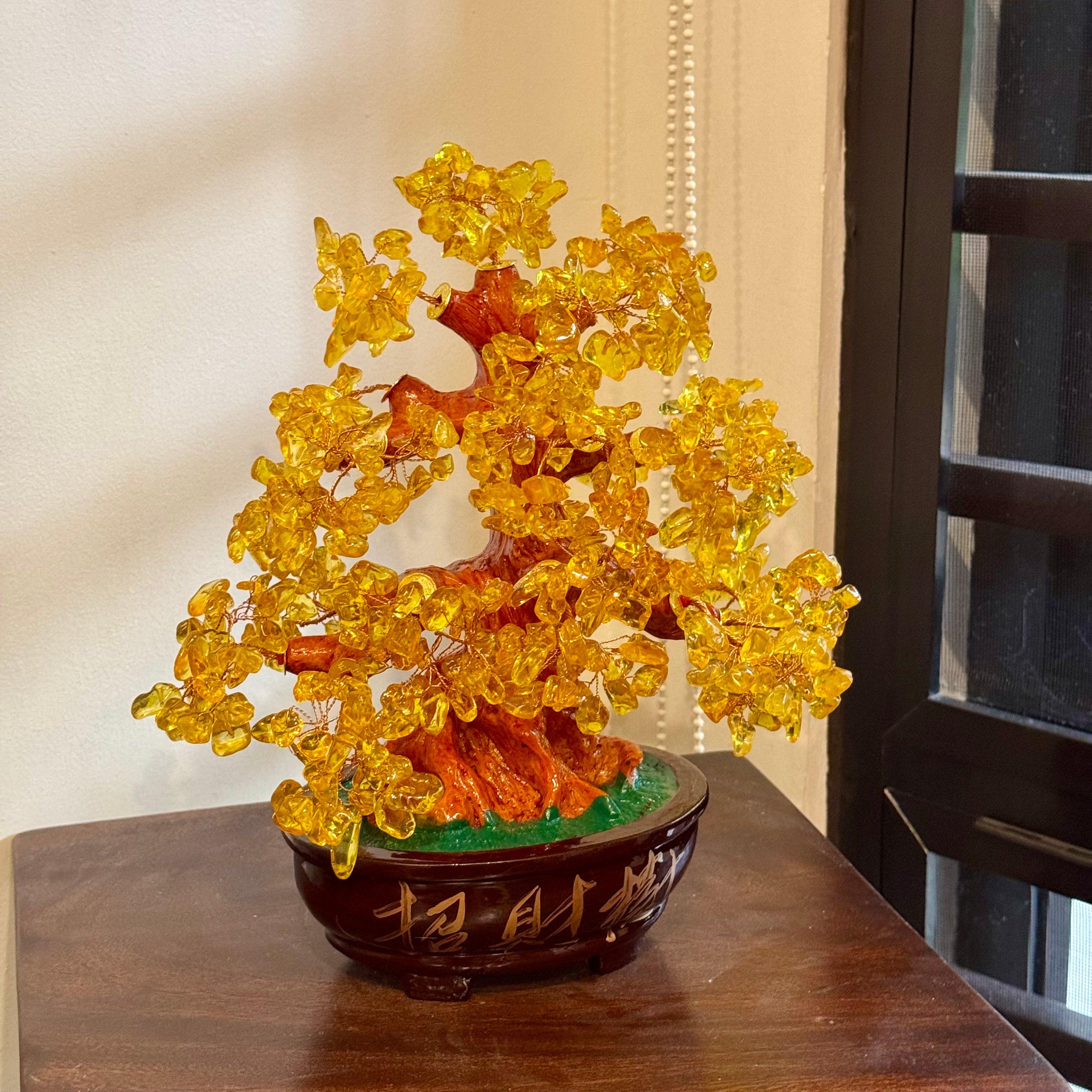 Leaves of Citrine Money Tree for Wealth 32cm Default Title - Feng Shui Charms - Royal Dragon Decor Philippines