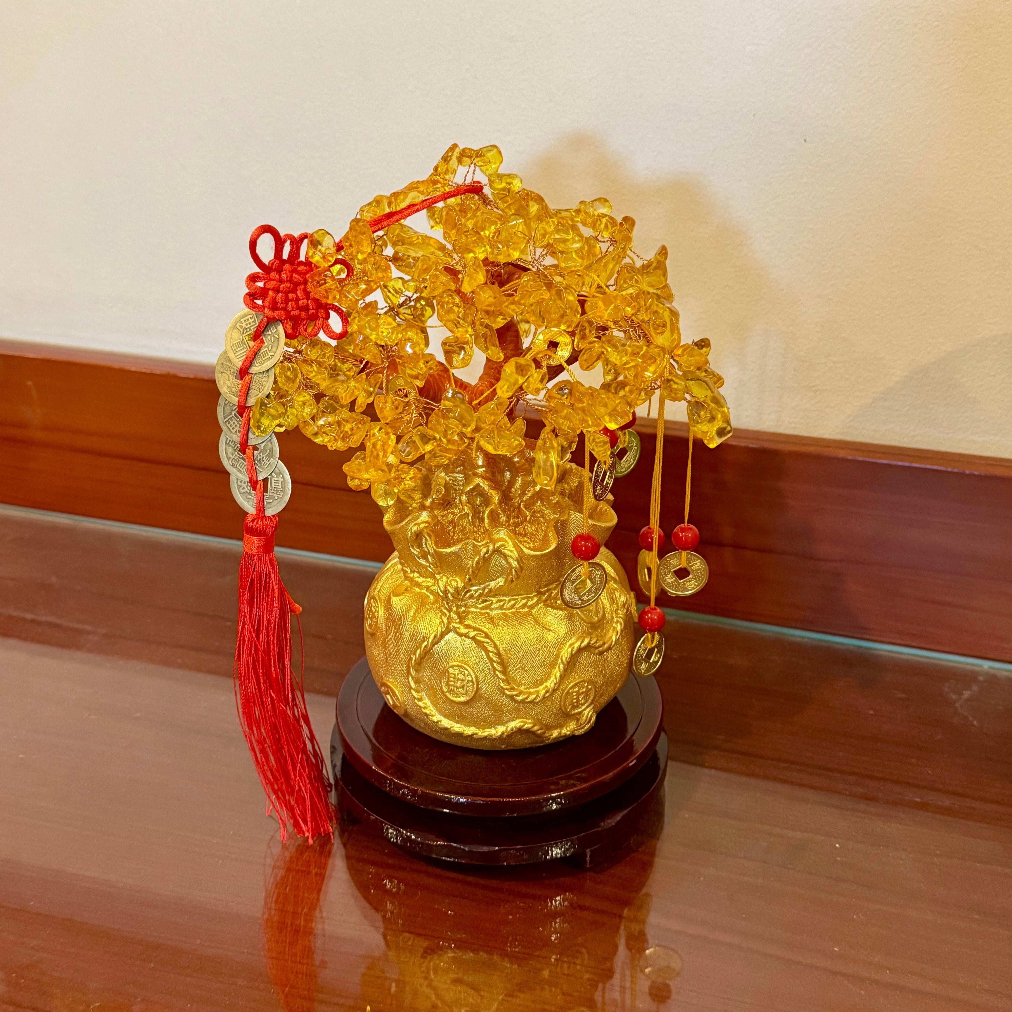 Citrine Money Tree with Abundant Blessings 21cm Default Title - Feng Shui Charms - Royal Dragon Decor Philippines