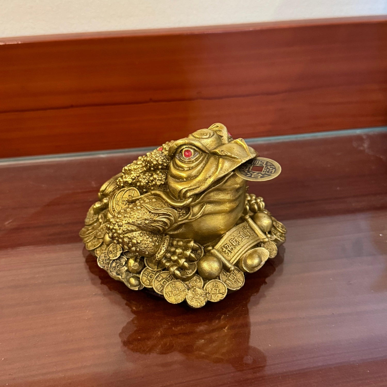 The Little Metal Money Frog Brass 12cm Default Title - Feng Shui Charms - Royal Dragon Decor Philippines