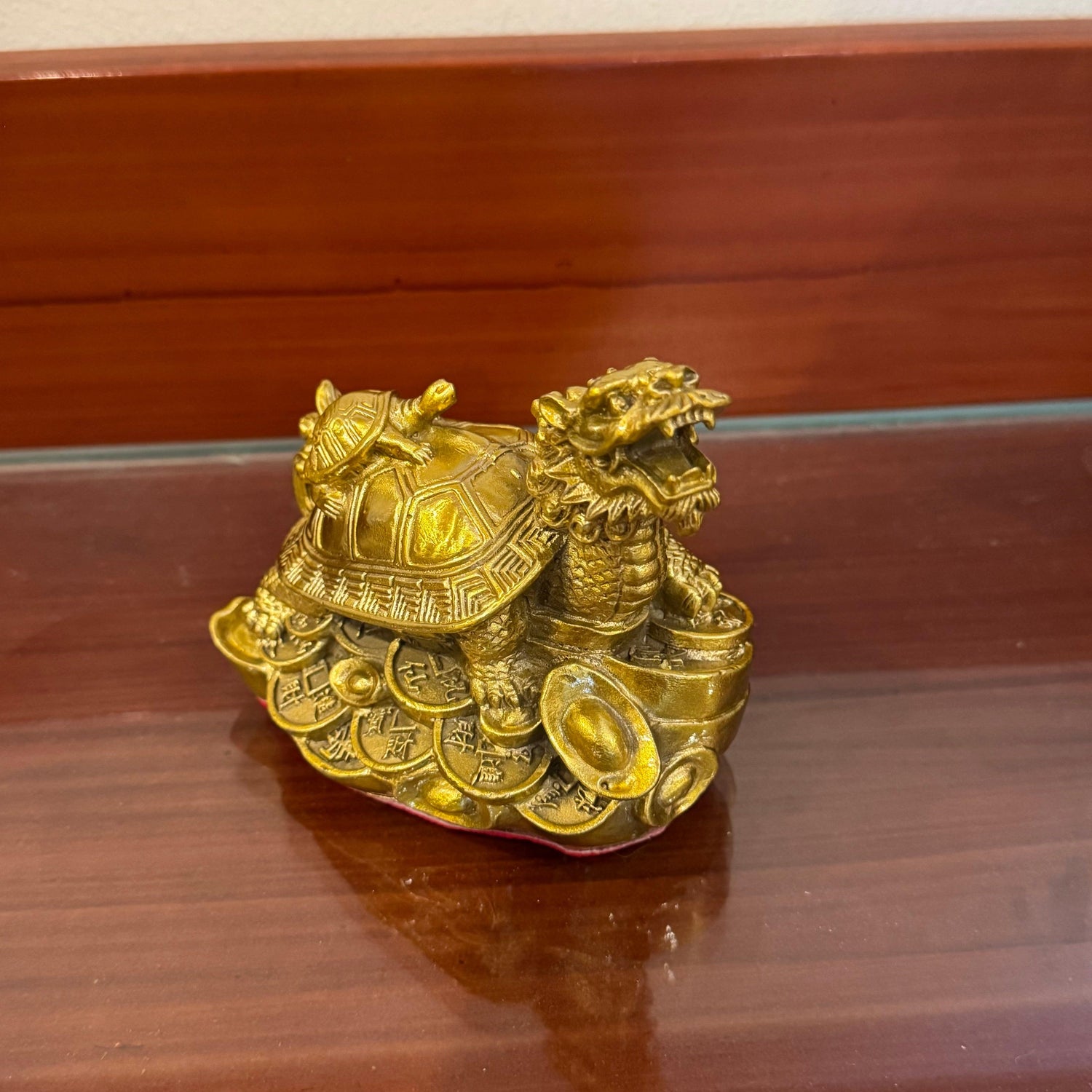 Brass Dragon Turtle of Lasting Fortune 12cm Default Title - Feng Shui Charms - Royal Dragon Decor Philippines