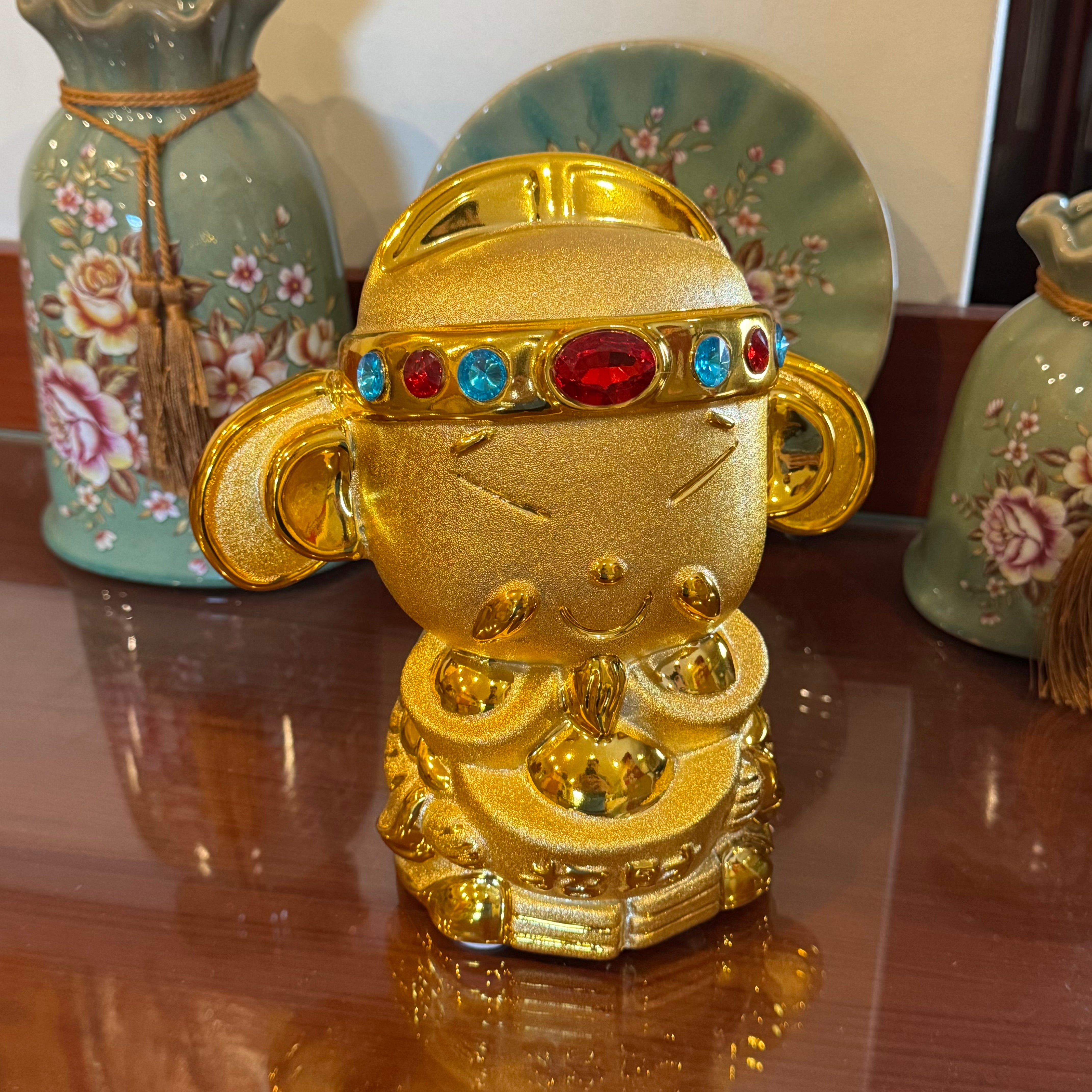 Golden Piggy Bank God of Wealth 20cm Default Title - Feng Shui Charms - Royal Dragon Decor Philippines